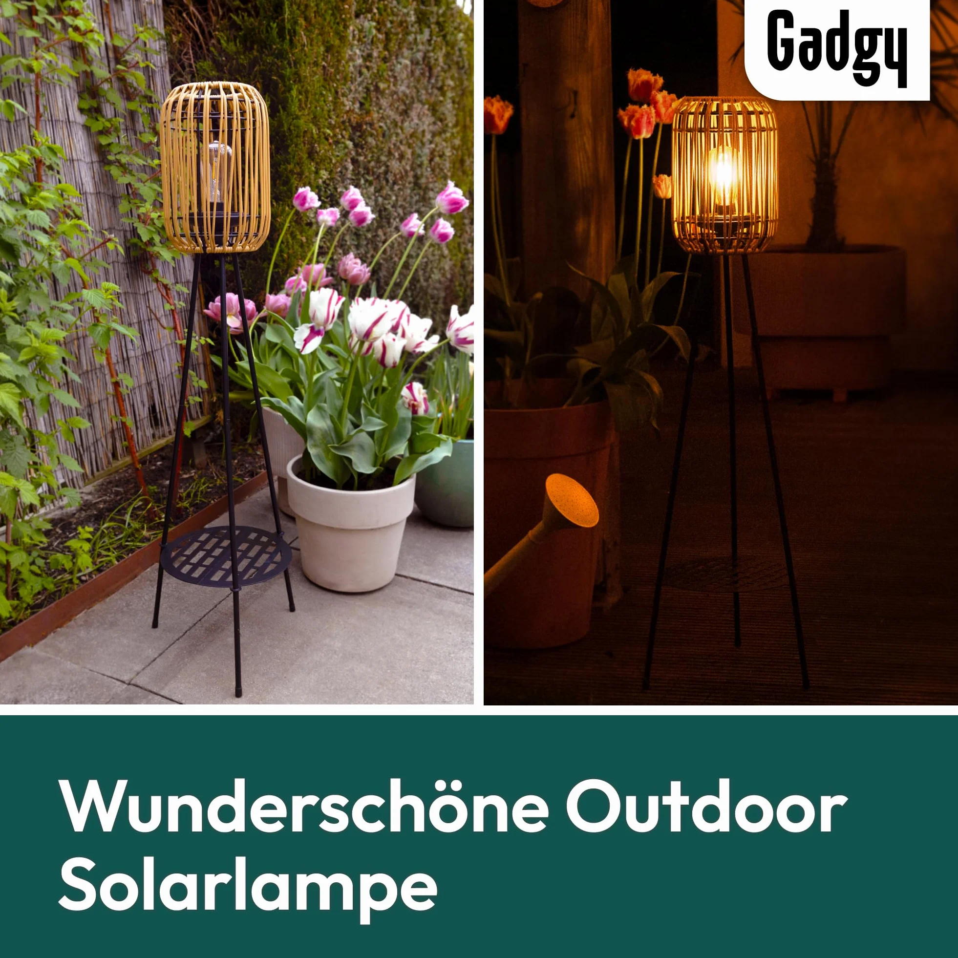Lampe Solaire sur Pied Extérieure Led Gadgy, Lumière de Jardin Étanche Lanterne pour Balcon