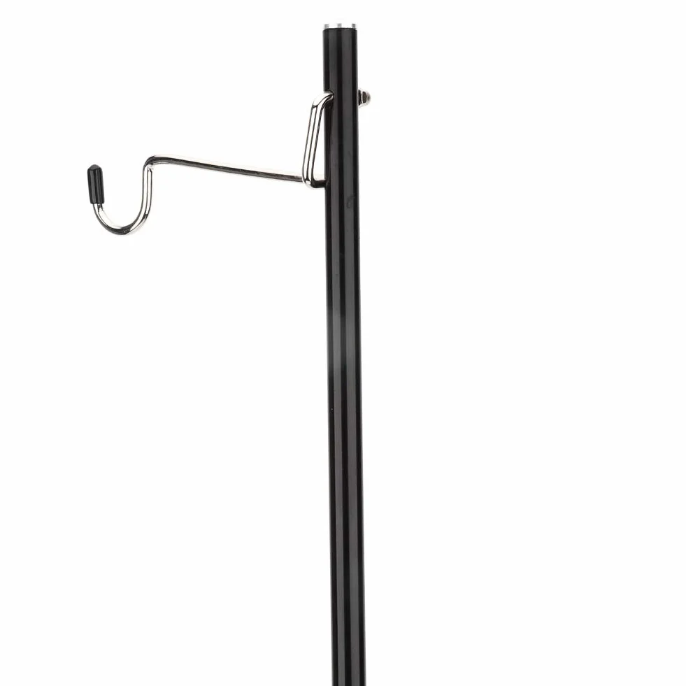 Poteau de Lampe de Table Pliant Portable Noir Alliage d'Aluminium Léger Hauteur Réglable Camping