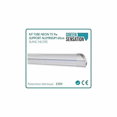 Kit Tube Néon T5 LED 60cm 9w Support Aluminium