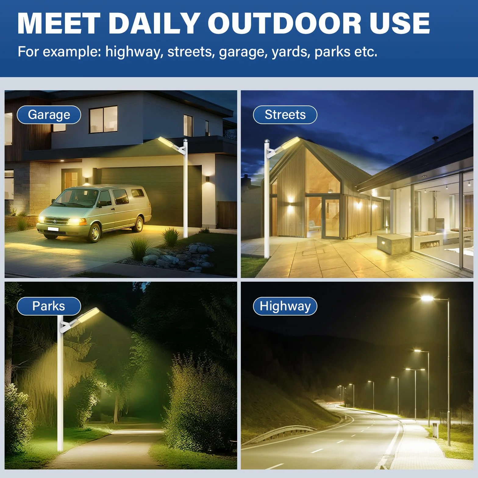 SKYWORLD Led Réverbère Lampe Extérieur 200W 13892 Lumens IP66 Blanc Chaud