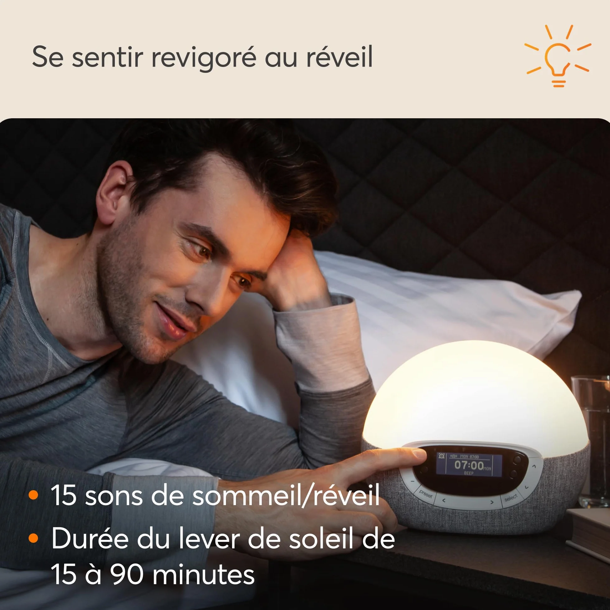 Lumie Bodyclock Shine 300 Réveil Simulateur d’Aube et Crépuscule Radio 14 Mélodies