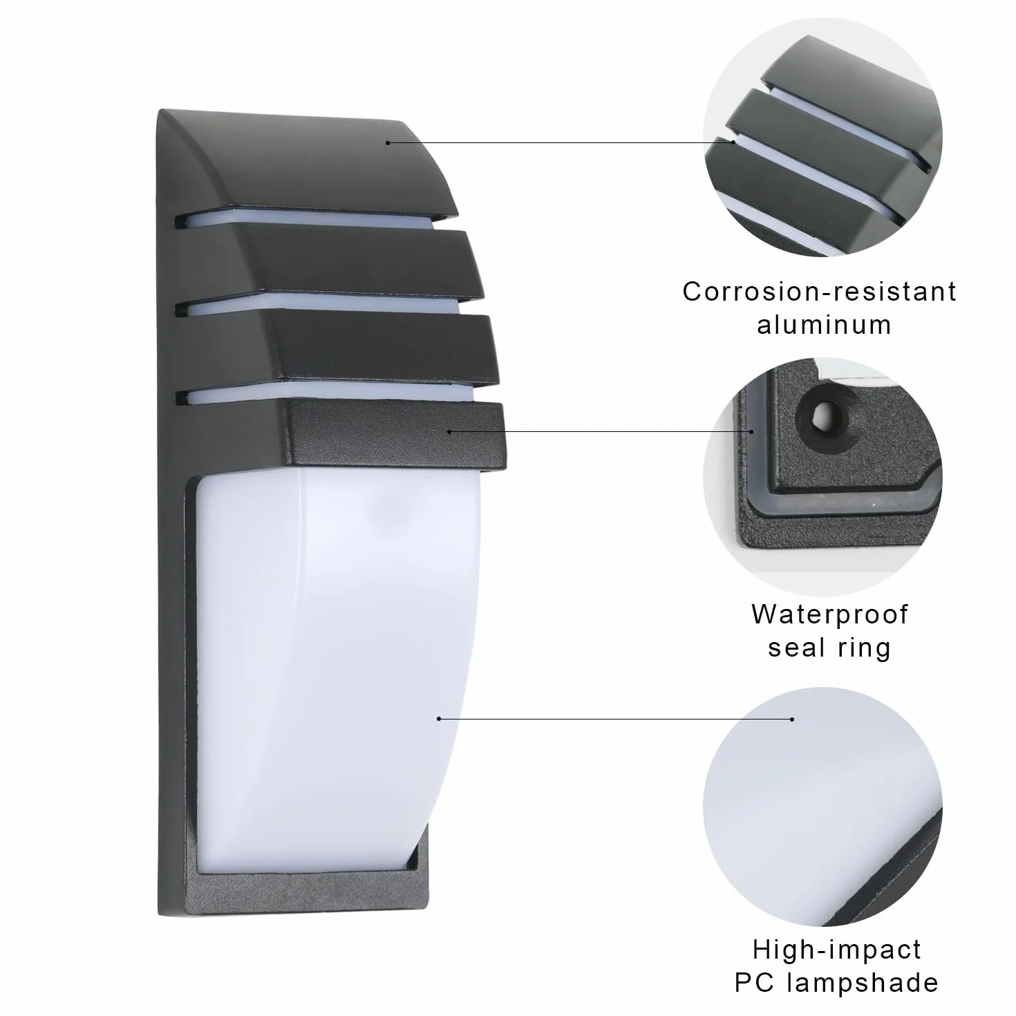 Comely 12W Applique Murale LED IP65 Etanche, Lumière Blanche Chaude 3000K