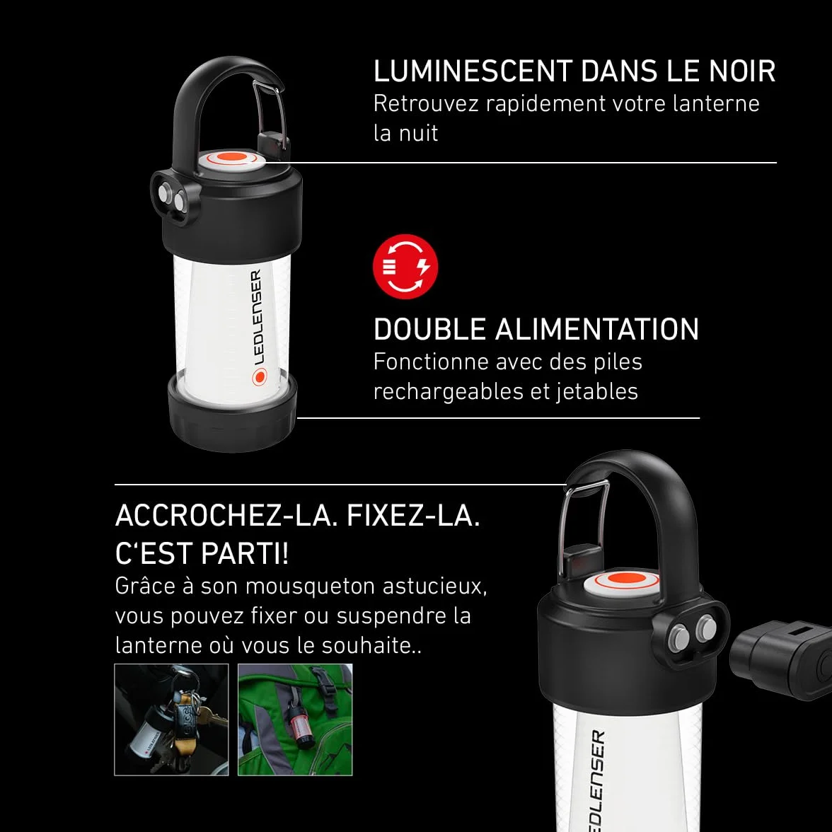 Ledlenser ML4 LED Lanterne Rechargeable 300 Lumens 40h Autonomie Lumière Rouge