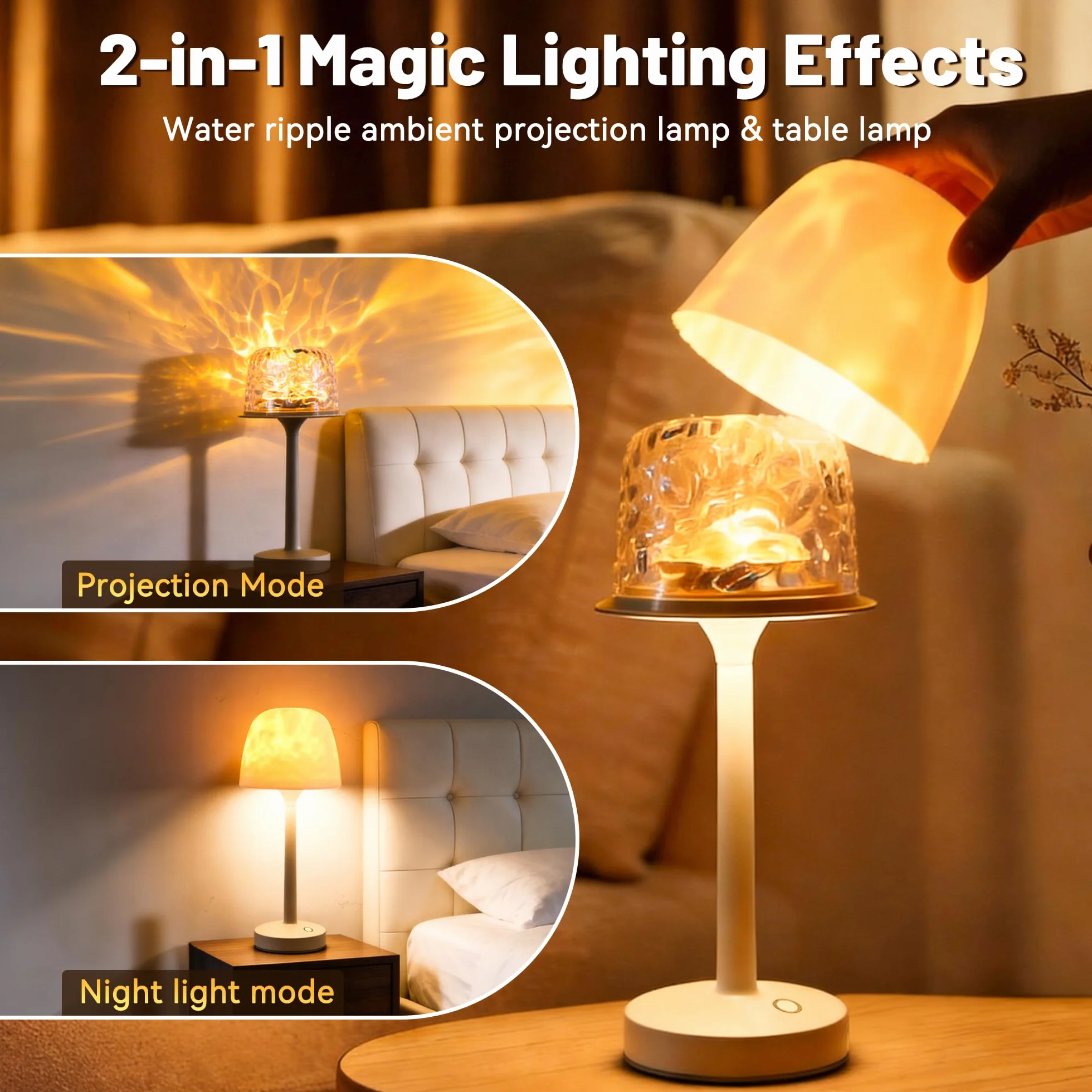 Akynite Lampe de Douche LED sans Fil 16 Couleurs RVB Étanche IP44 Tactile Télécommandée Rechargeable