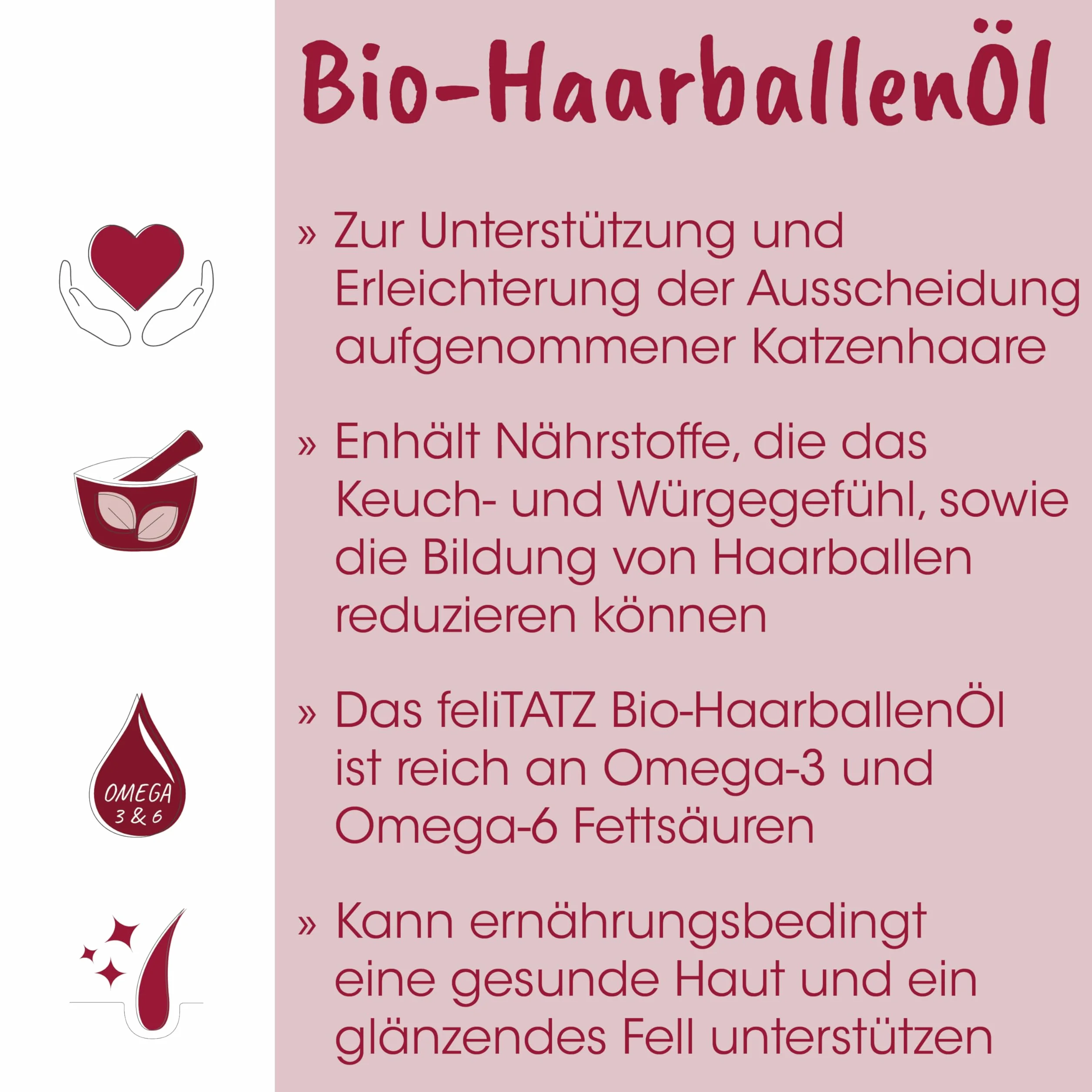 cdVet FeliTATZ Huile de Boules de Poils Bio pour Chat 50 ML