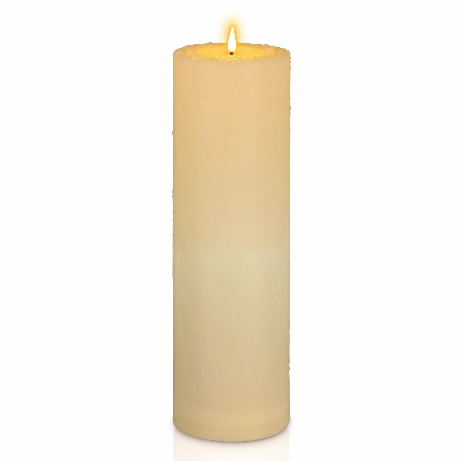 Kimjo Grandes Bougies LED Sans Flamme Extérieur Etanche 10CM x 30CM Blanc Ivoire avec Télécommande Minuterie