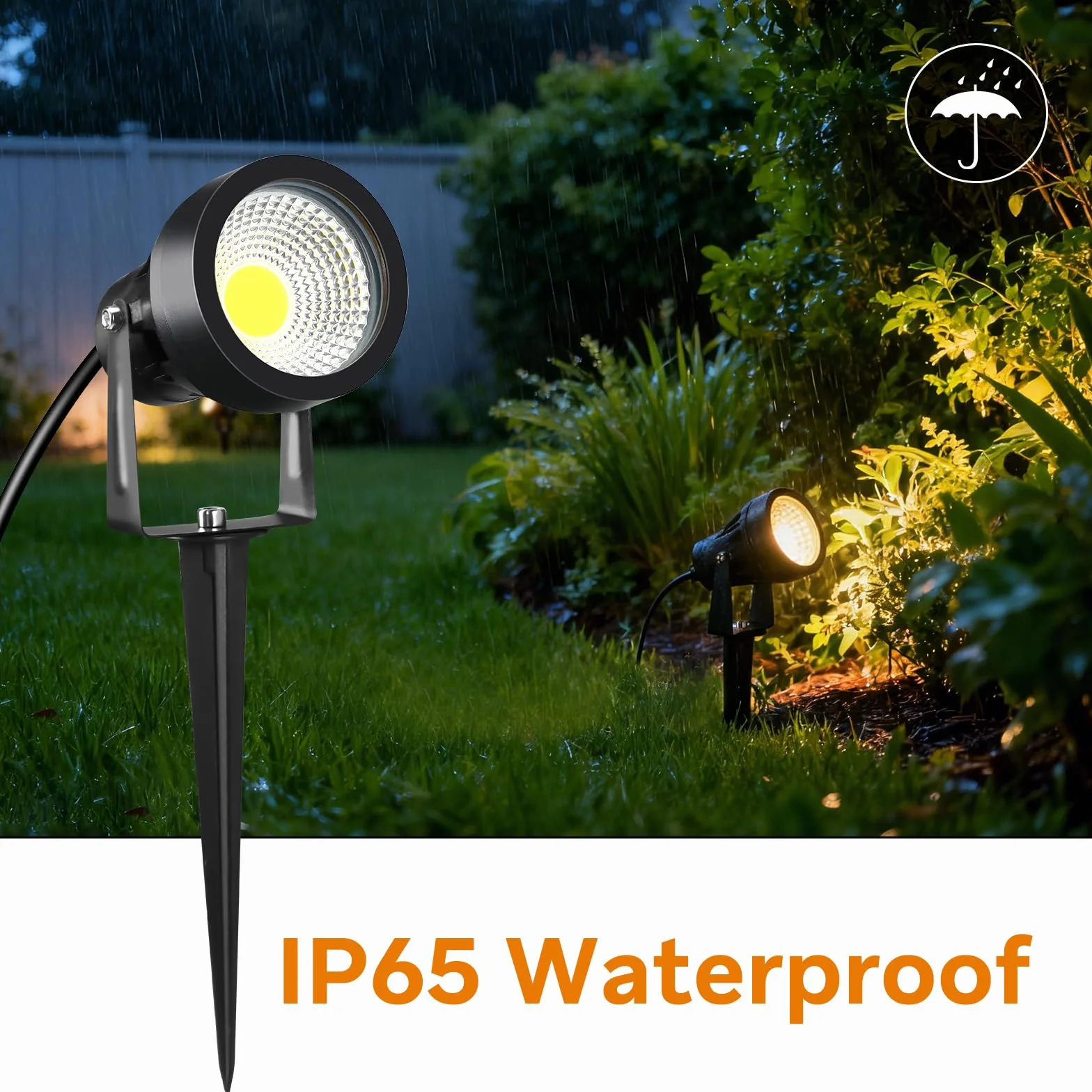 VivaLet Spot LED Extérieur 7W 700LM IP65 3000K Projecteur Jardin avec Piquet de Terre