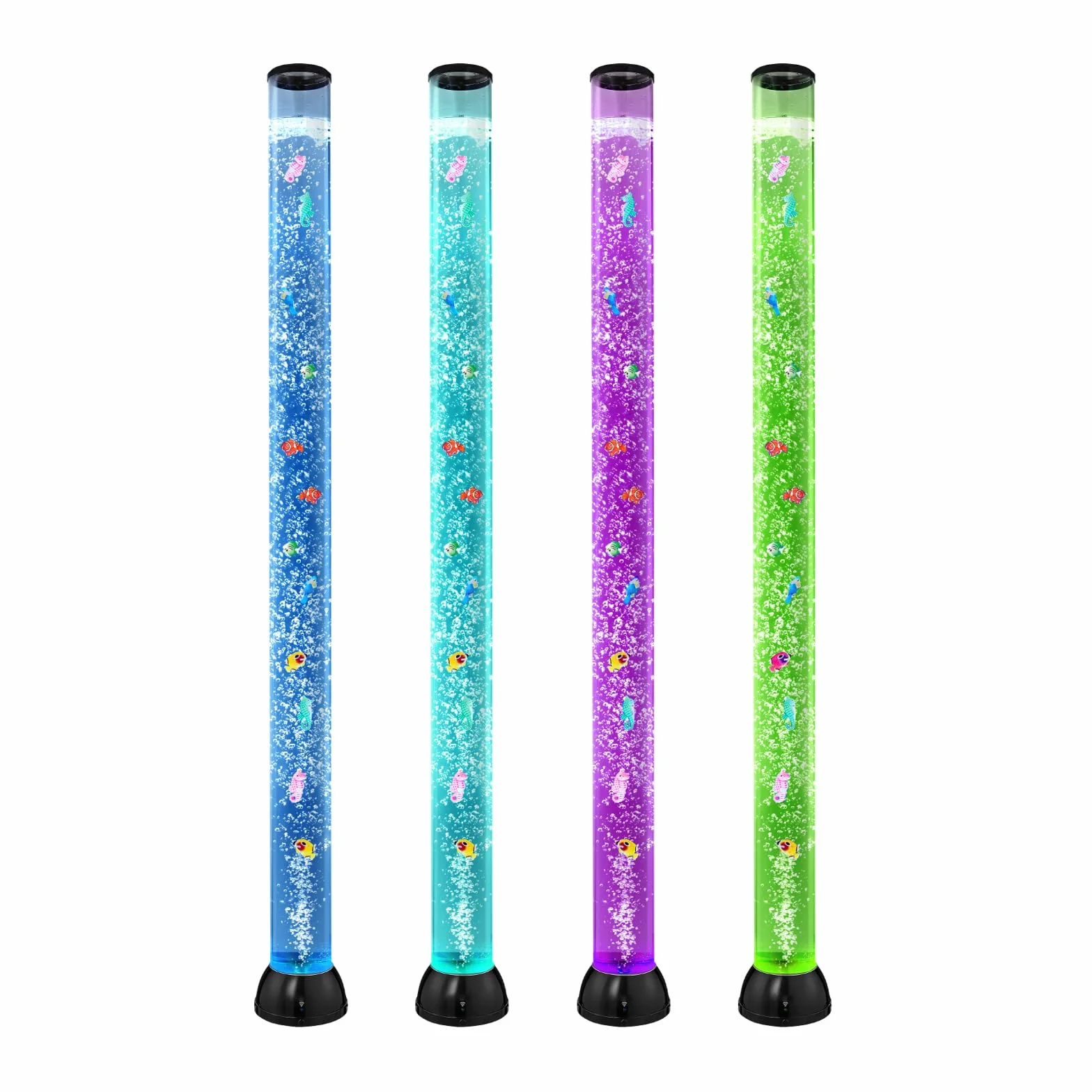 VEVOR Lampe à Bulles 151 cm 10 Poissons Flottants 16 Effets Lumières Télécommande