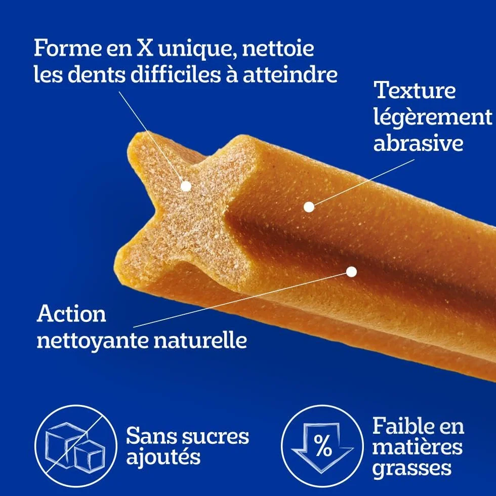 Pedigree DENTASTIX 56 Bâtonnets à Mâcher pour Grand Chiens 25kg+, 8 Sachets de 7, Saveur Poulet et Bœuf