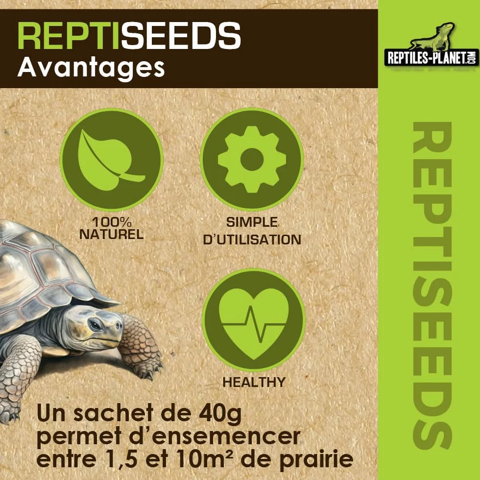 Reptiles Planet Reptiseeds Mélange de Graines à Germer pour Tortue Terrestre 40 g