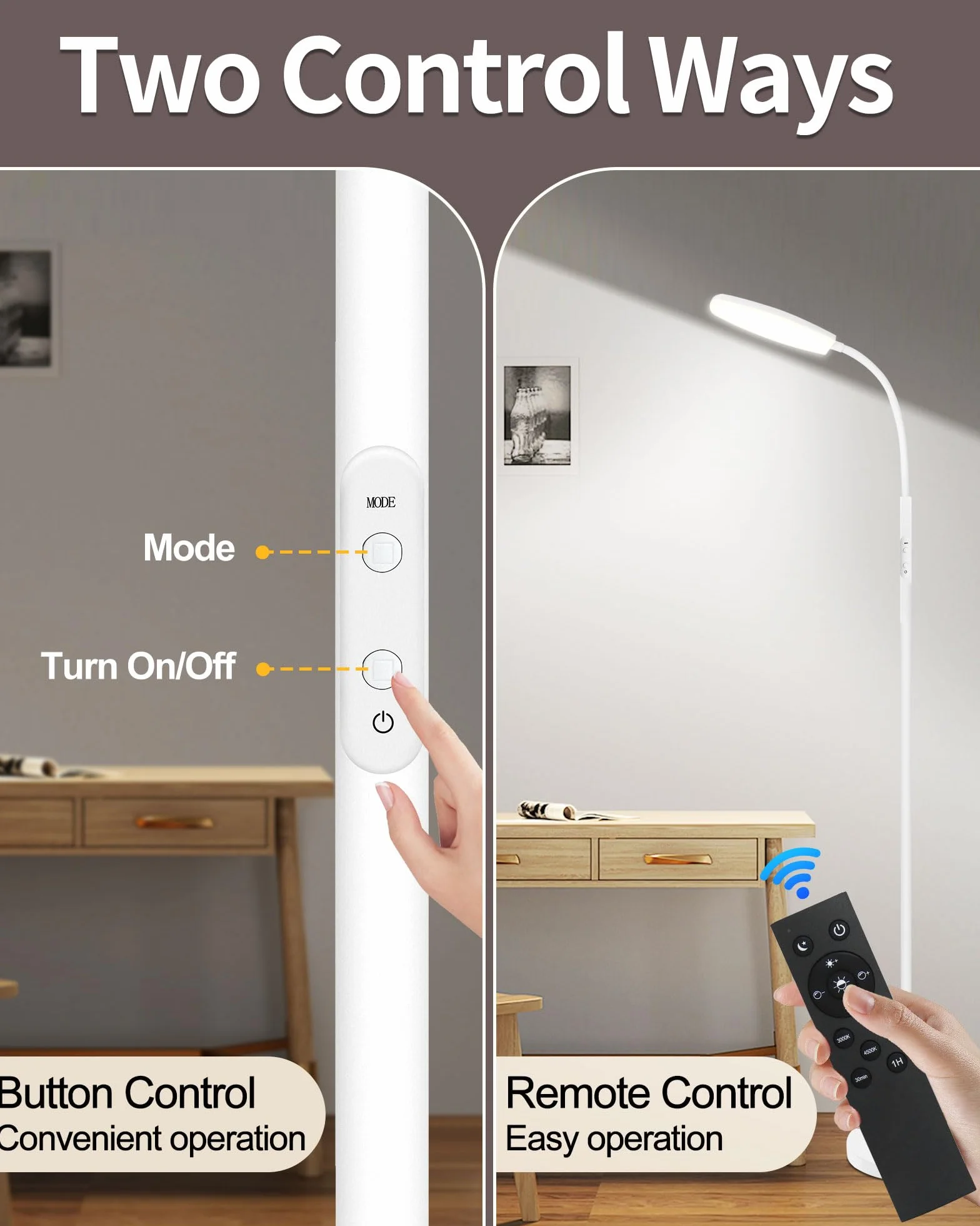 Lampe Luminothérapie 10000 Lux Sans UV, 10 Couleurs 6 Niveaux Luminosité Minuterie LED avec Télécommande