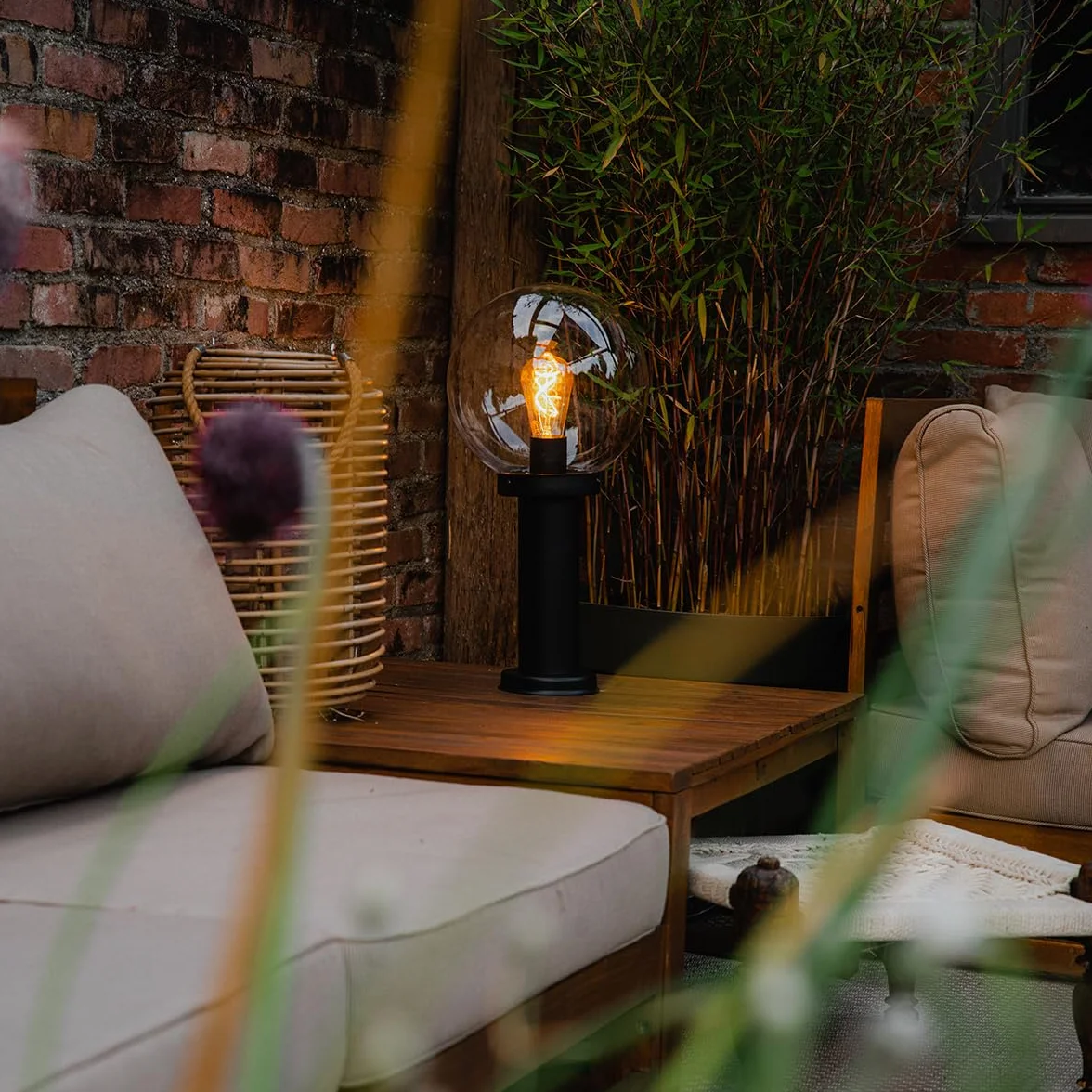 QAZQA Lampe sur pied extérieur 1 lumière Ø 25 cm Noir Moderne