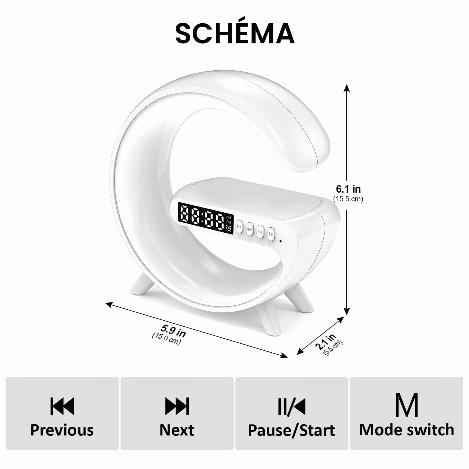Kangtaixin Réveil Lumineux avec Lampe de Table Bluetooth, Lever du Soleil, Décoration Chambre Cadeau