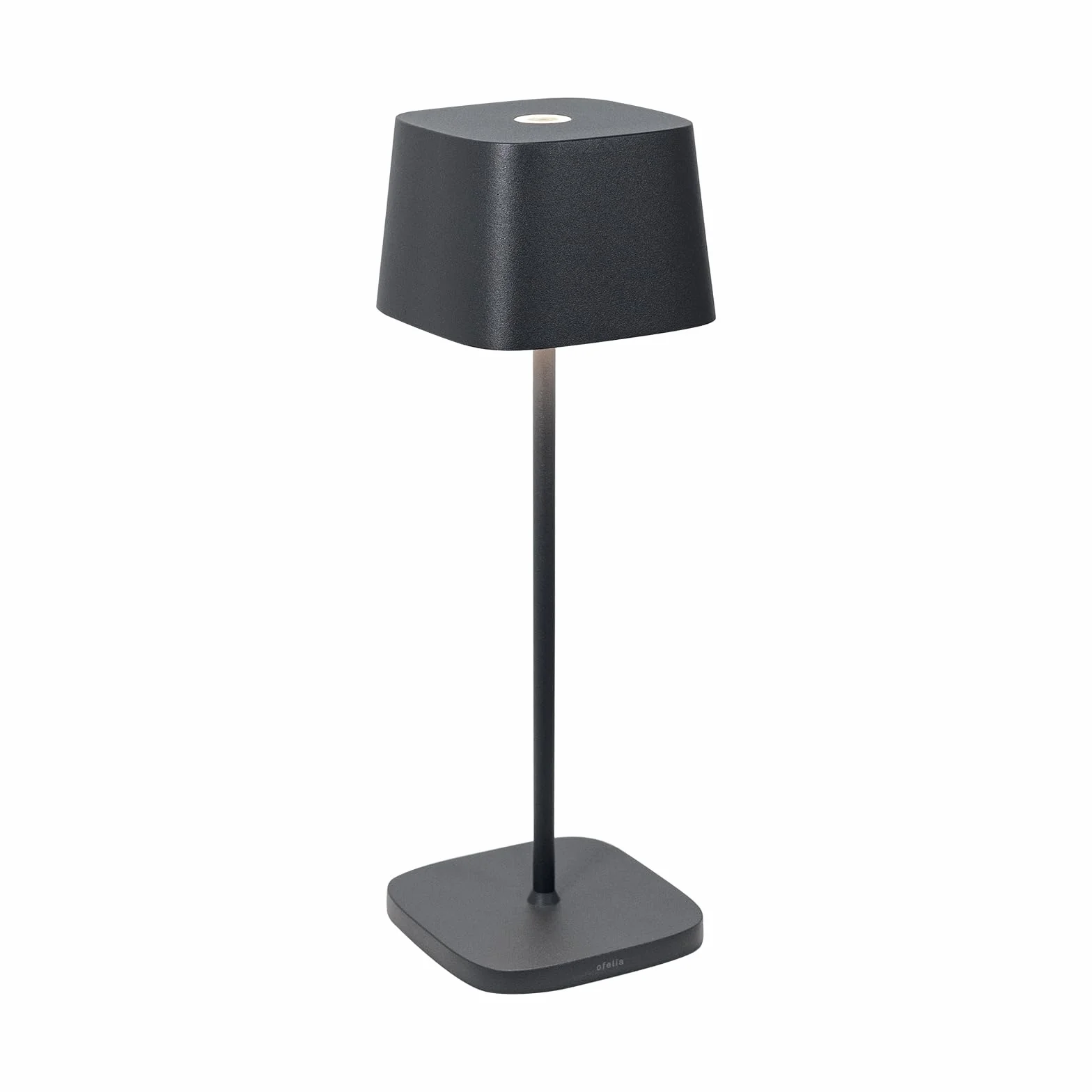 Zafferano Ofelia Lampe de Table Rechargeable Sans Fil Contrôle Tactile Dimmer 2200-3000 K Hauteur 29 cm Gris Foncé