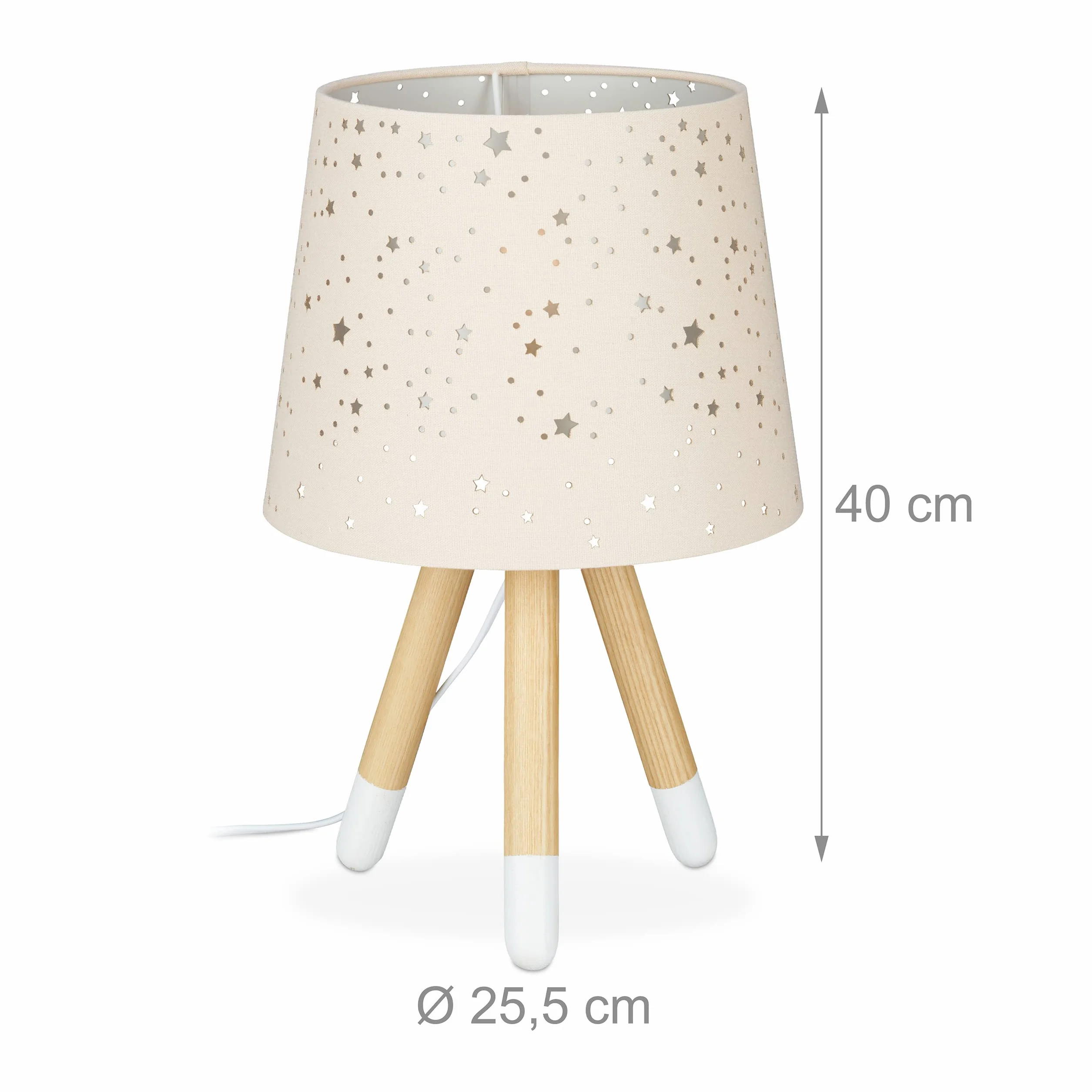 Relaxdays Lampe de Chevet Enfants E14 Abat-Jour Rond 40cm Rose