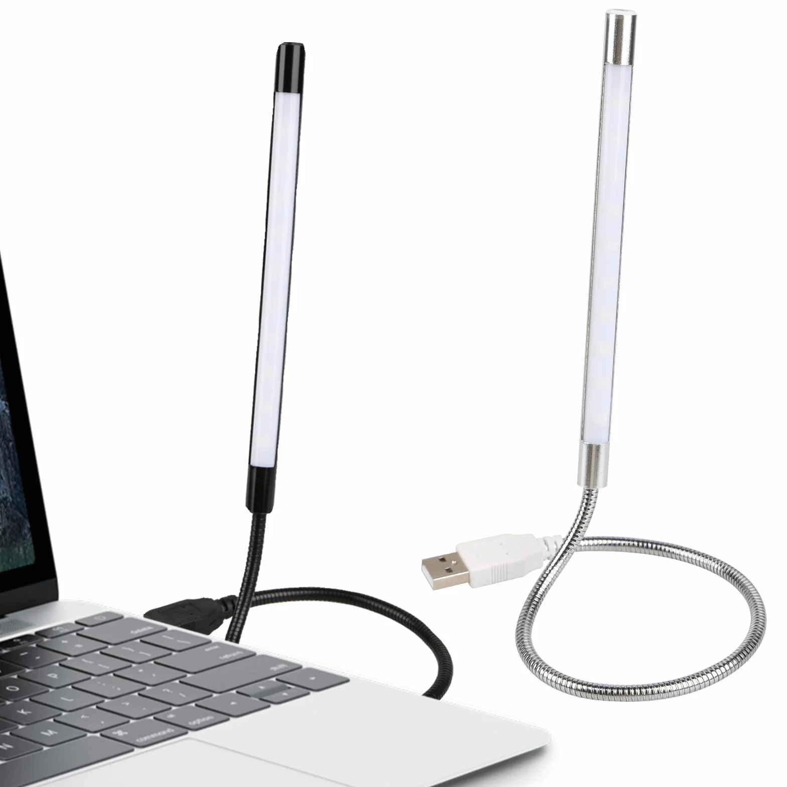 Lampe LED USB Dimmable Flexible avec Col de Cygne 360° Orientable pour Ordinateur PC Portable Bureau Lecture