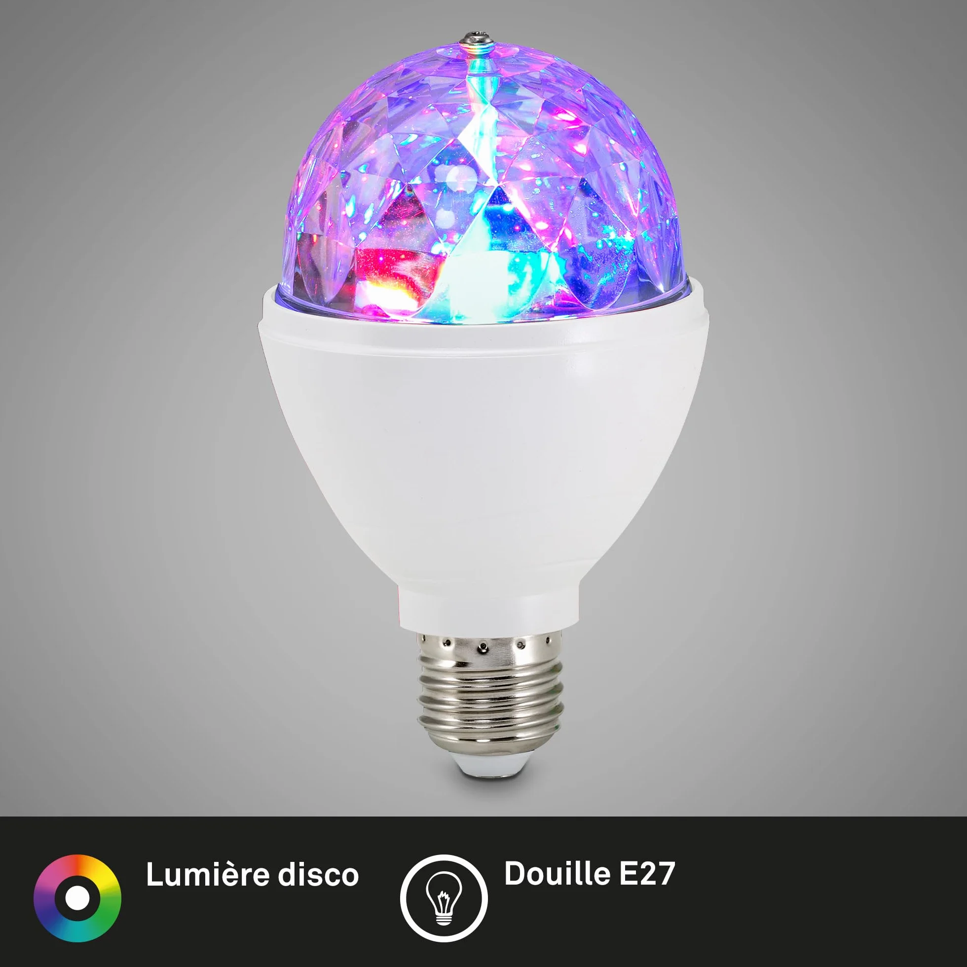 BRILONER Ampoule Disco LED 3W E27 Effets d'Éclairage Disco Blanc 7,3 x 12,9 cm