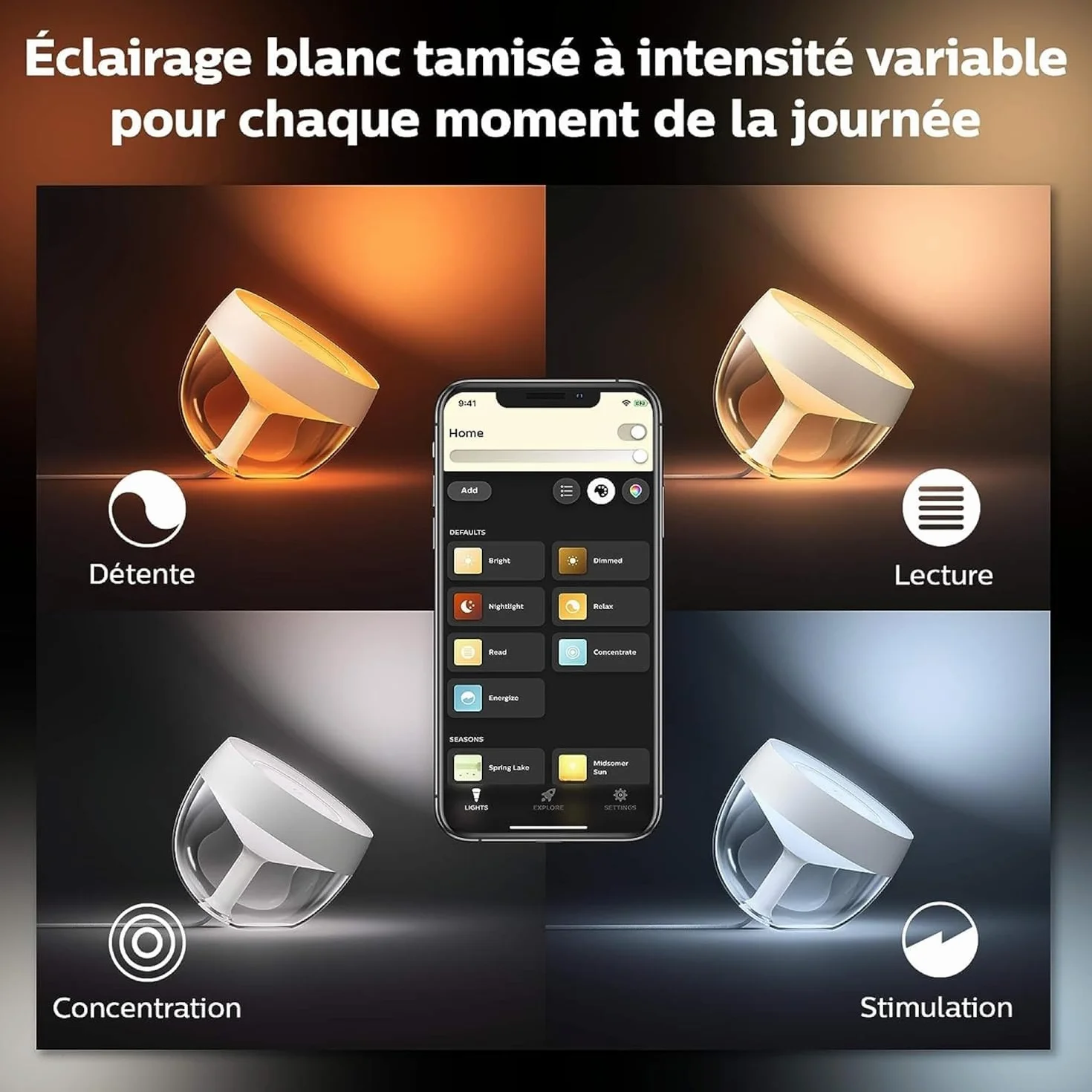 Philips Hue Iris Lampe à poser Blanche White & Color Ambiance Connectée Bluetooth Alexa Google Homekit