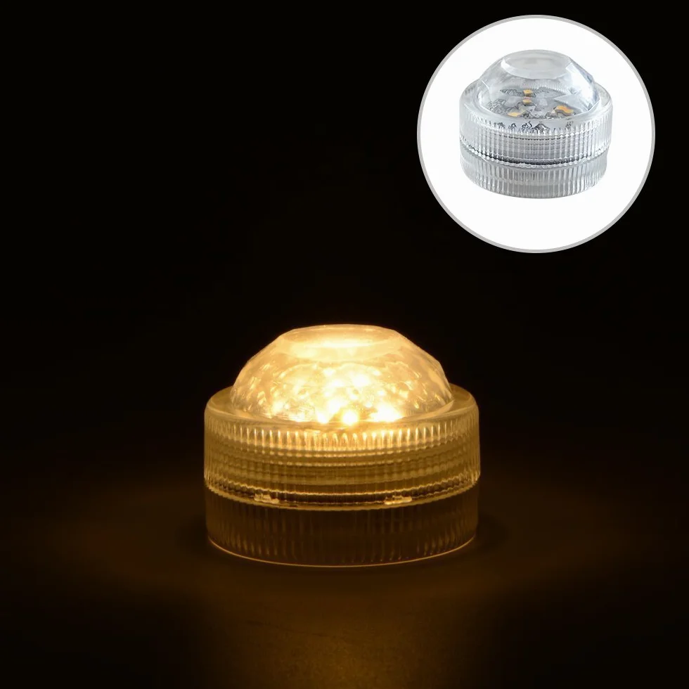 Bougies LED Vacillante Sans Flamme Lampes sous-marines LED Éclairage Submersible Blanc Chaud 12pcs