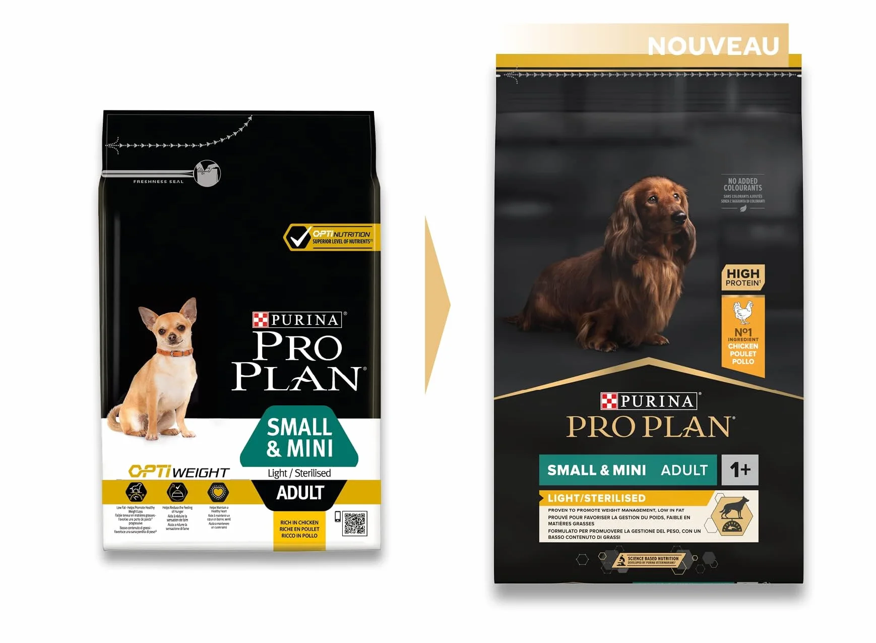 PRO PLAN Small & Mini Adult Light Sterilised Riche en Poulet 3KG Croquettes pour chiens adultes