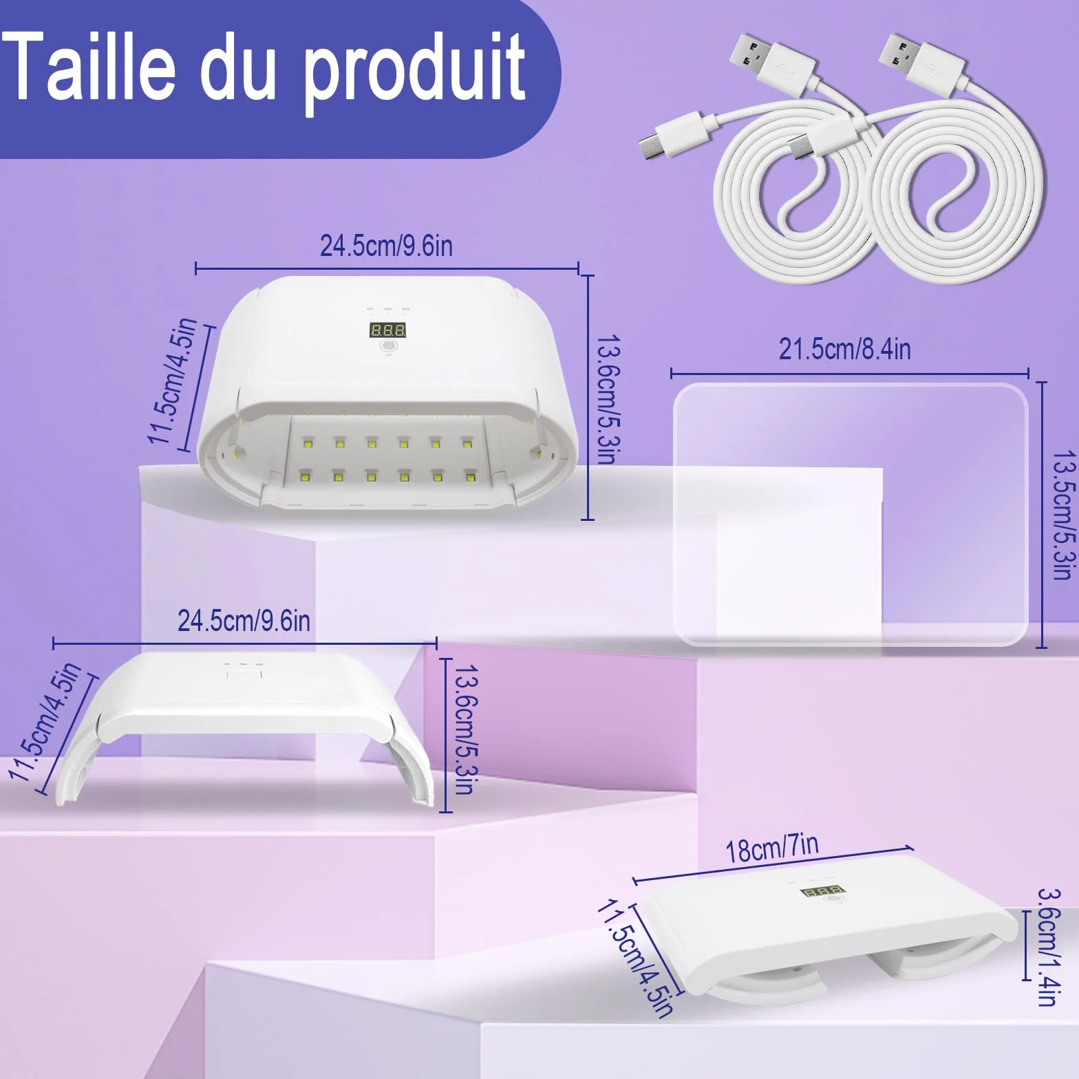 Lampe à Résine UV Double Face 48W avec Affichage LED pour Durcissement Rapide Bricolage Bijoux