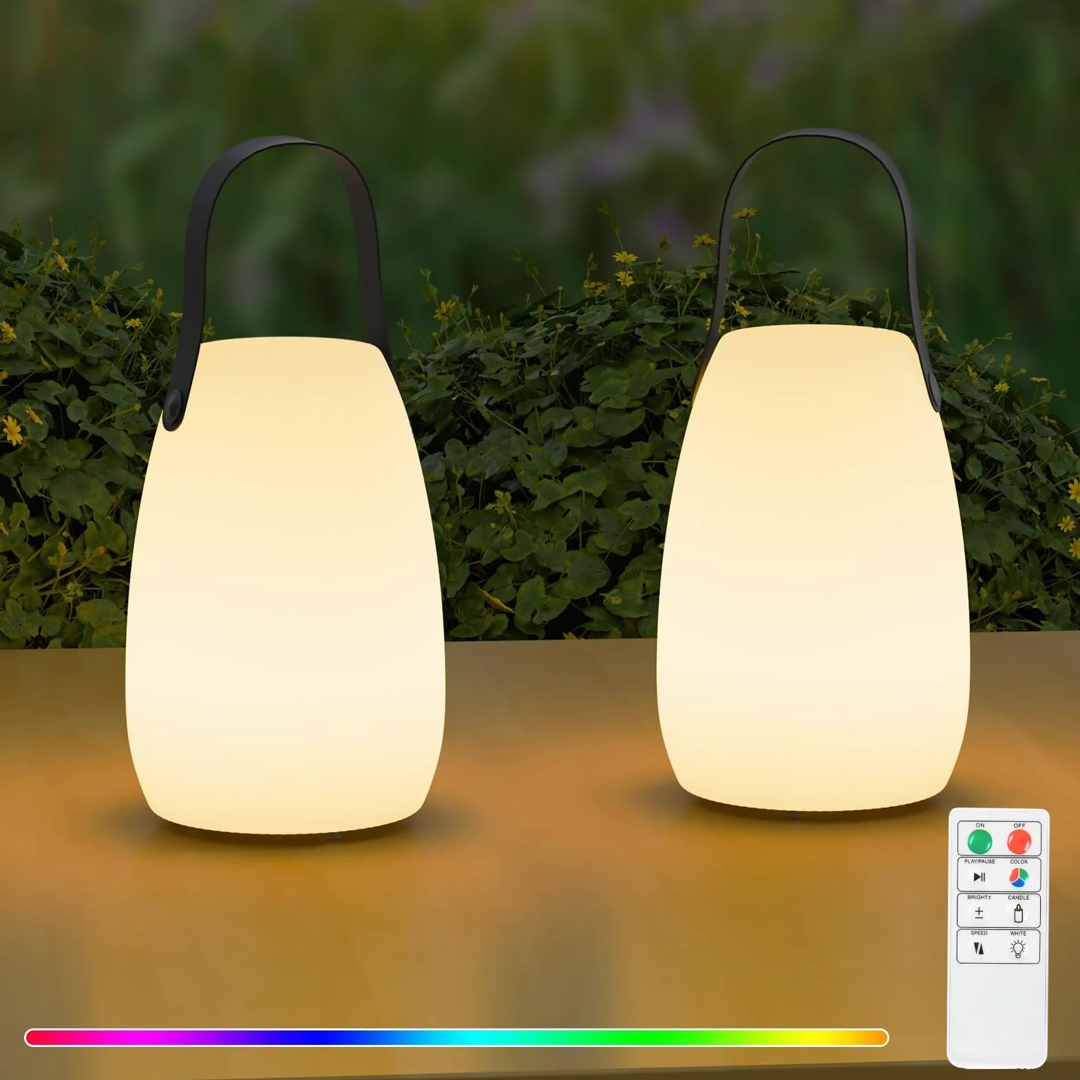 Lampe de Table Extérieur IP44 Étanche 8 Couleurs Dimmable Télécommande Blanc Chaud Terrasse Jardin
