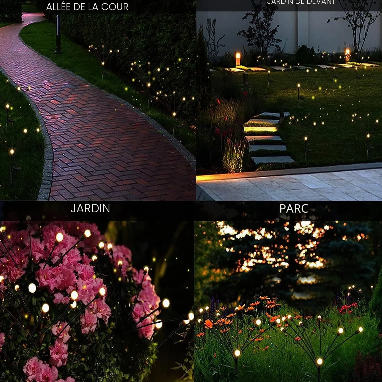 Kizozo Lampe Solaire Jardin 40LED IP65 Étanche Blanc Chaud