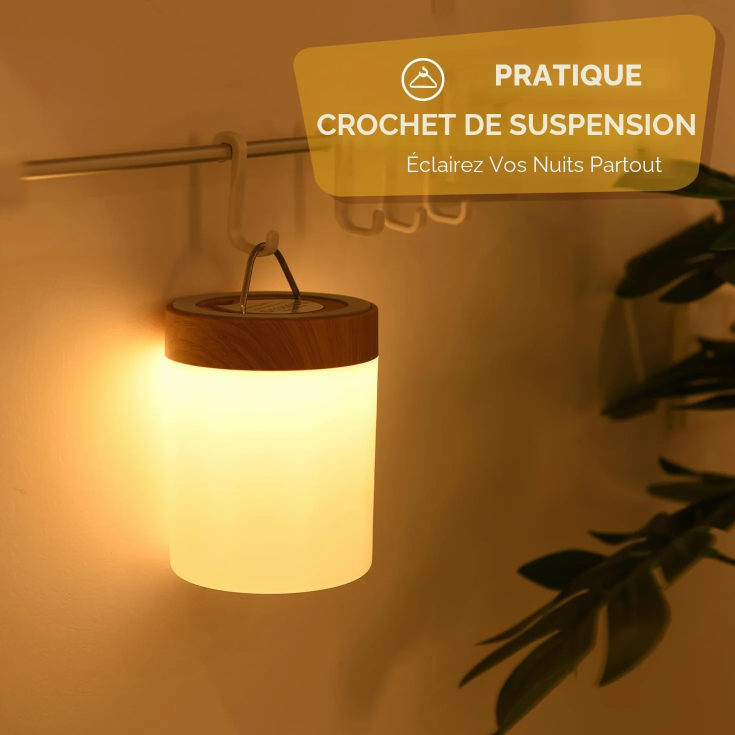 Auxmir Lampe de Chevet LED 256 Couleurs RVB, Veilleuse sans Fil avec Minuteur, 3000mAh Rechargeable USB