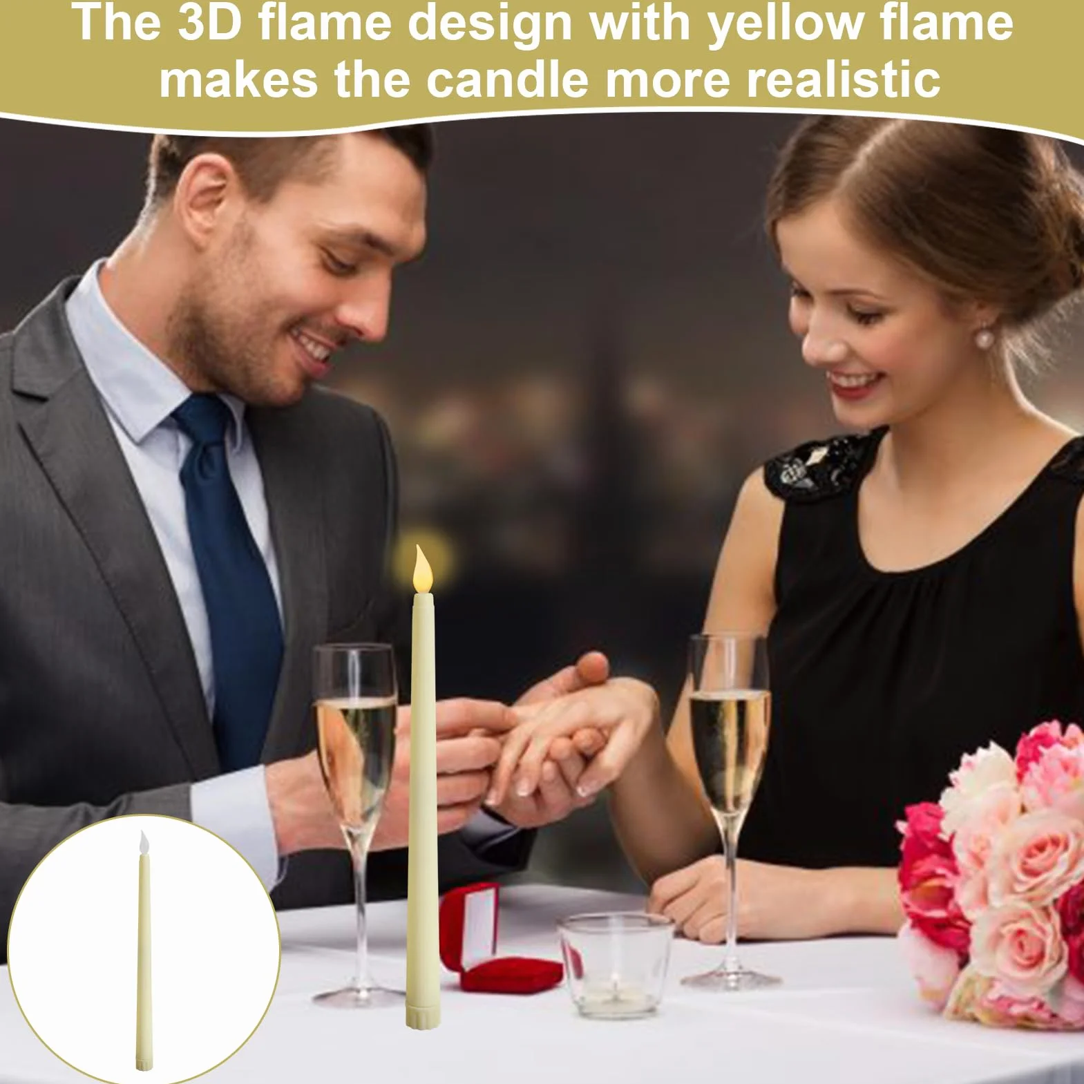 Bougies LED Flamme Vacillante Ivoire 6 Pièces Fausse Bougie Électrique Décorative