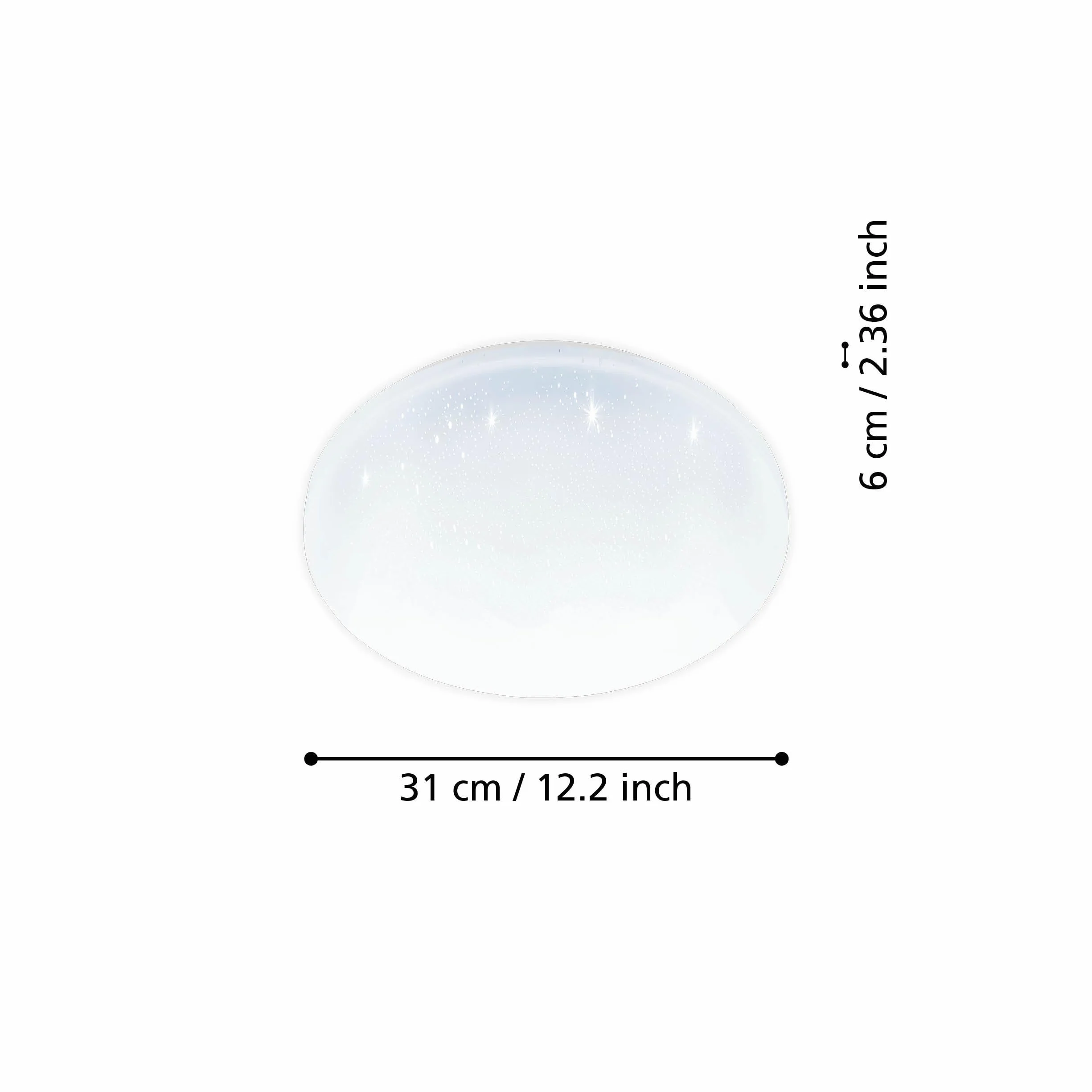 Eglo Plafonnier LED POGLIOLA-S Ø 31 cm Applique Murale Effet Cristal Salon Chambre
