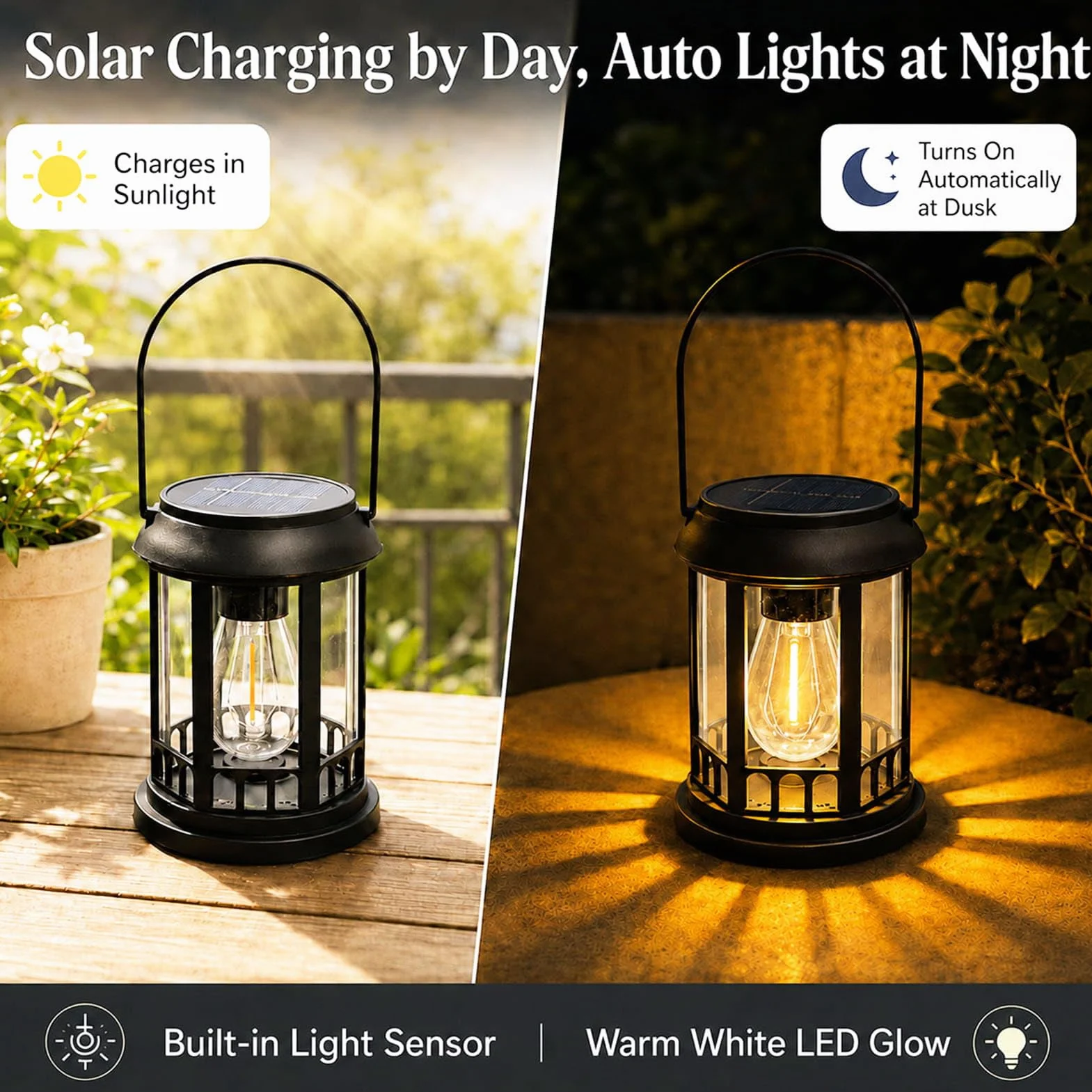 yowin Lanterne Solaire Exterieur Jardin 2 Pièces Lampe Solaire Suspension LED IP44 Étanche