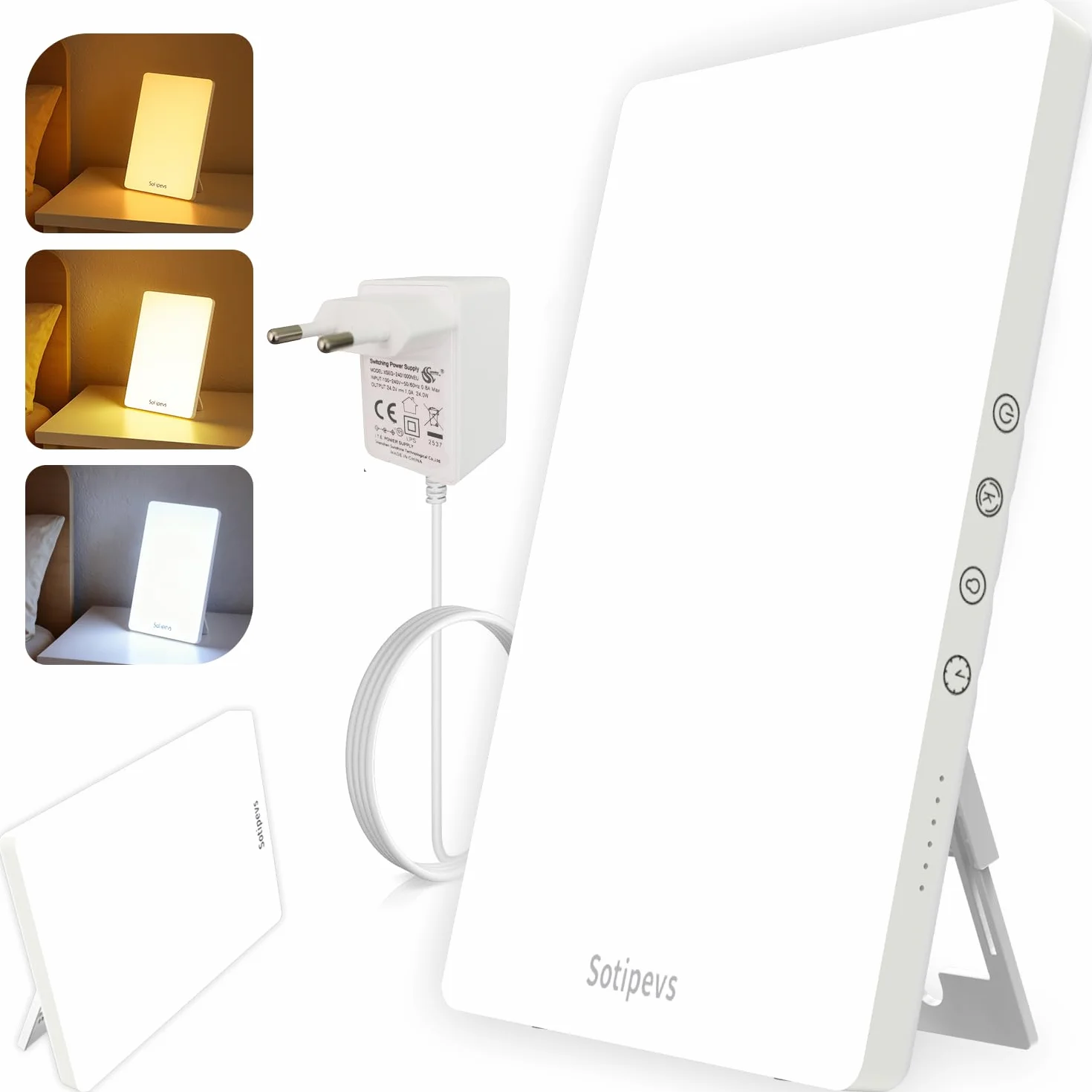 Lampe de Luminothérapie 15000 Lux, 30cm, 3 Températures de Couleur, 5 Niveaux de Luminosité