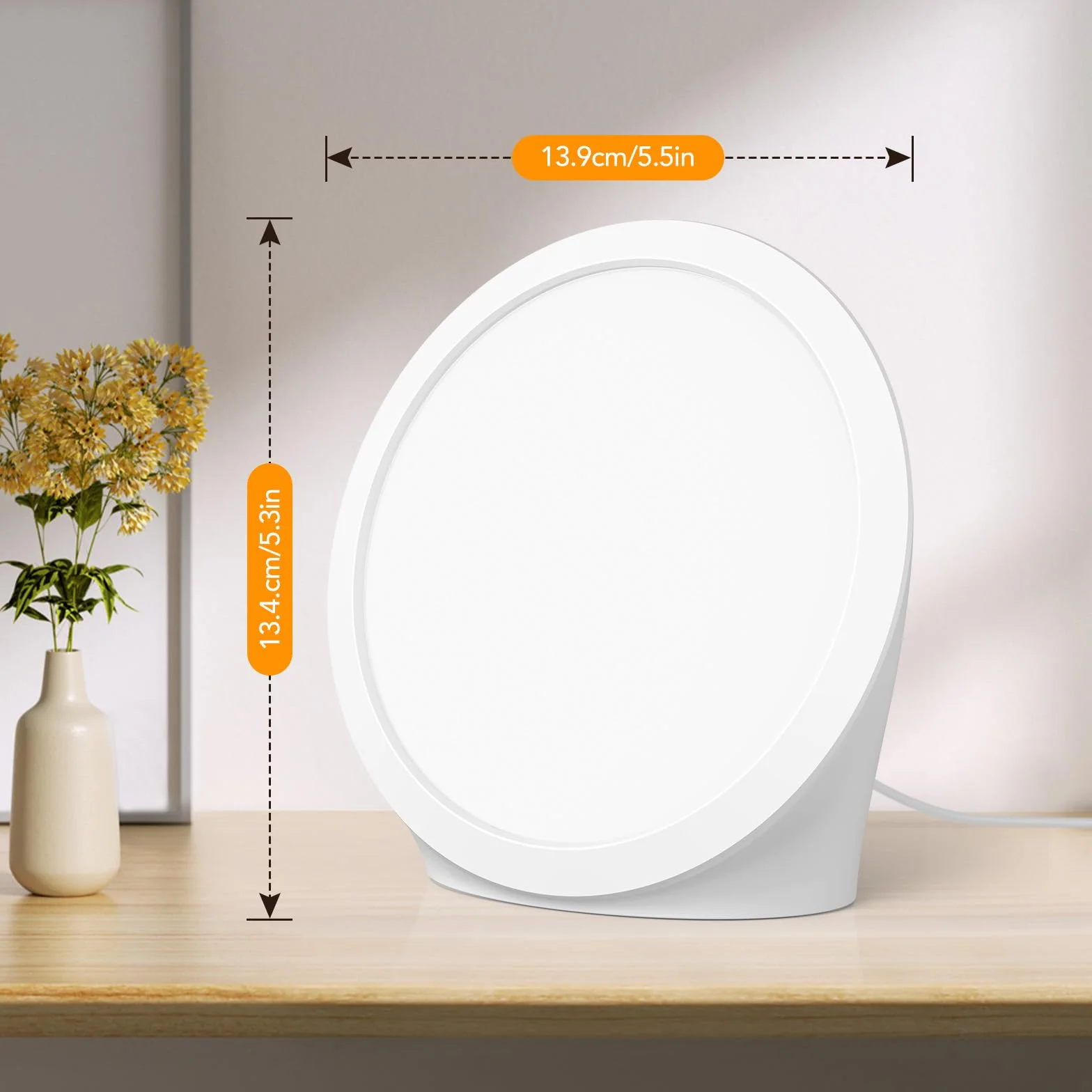 Lampe de Luminothérapie 10000 Lux, 3 Couleurs, 6 Minuteurs, 5 Intensités, Sans UV