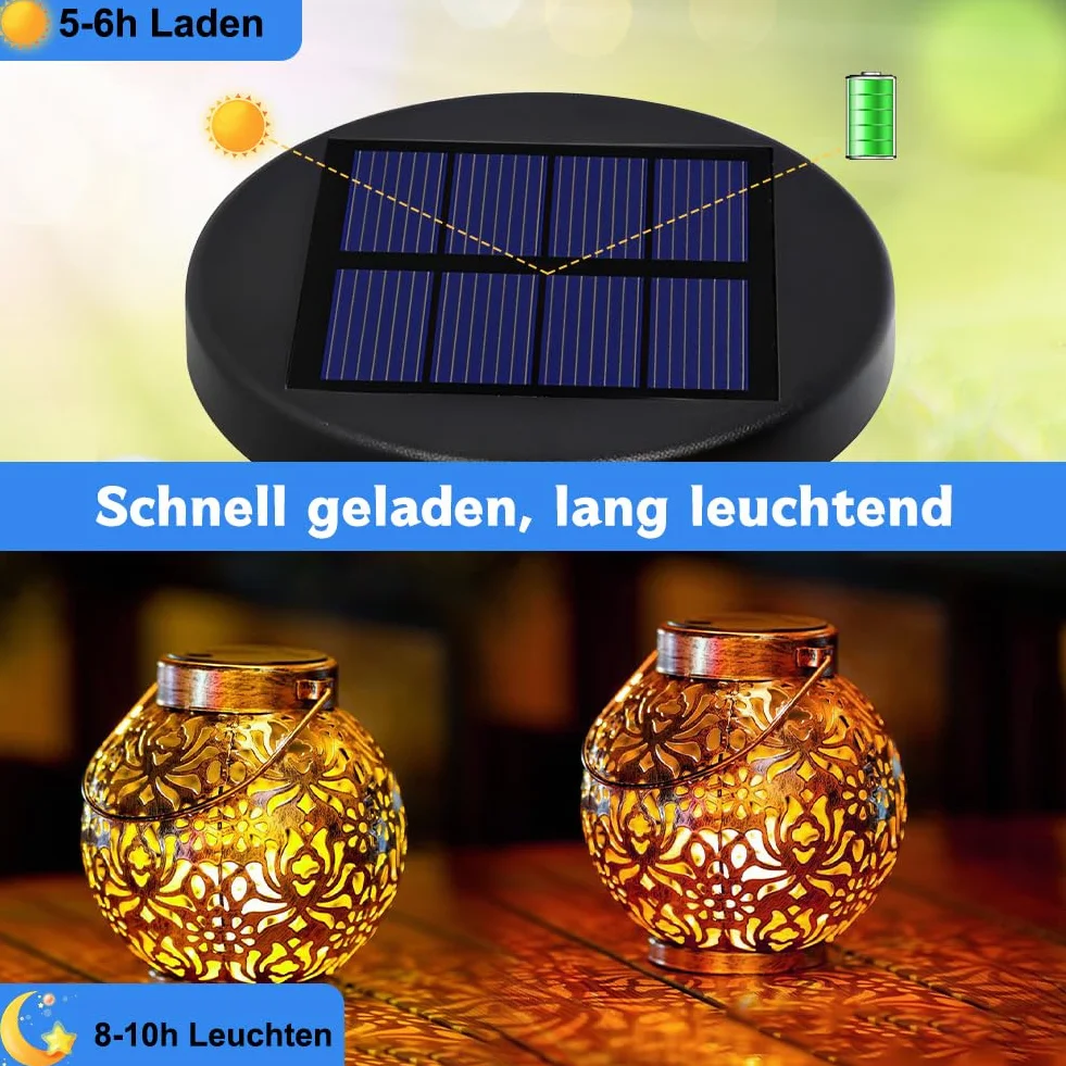 Lot de 2 lampes solaires de rechange 6 cm - Lampes solaires de jardin étanches avec 2 LED RVB - Boîtier batterie solaire 800 mAh