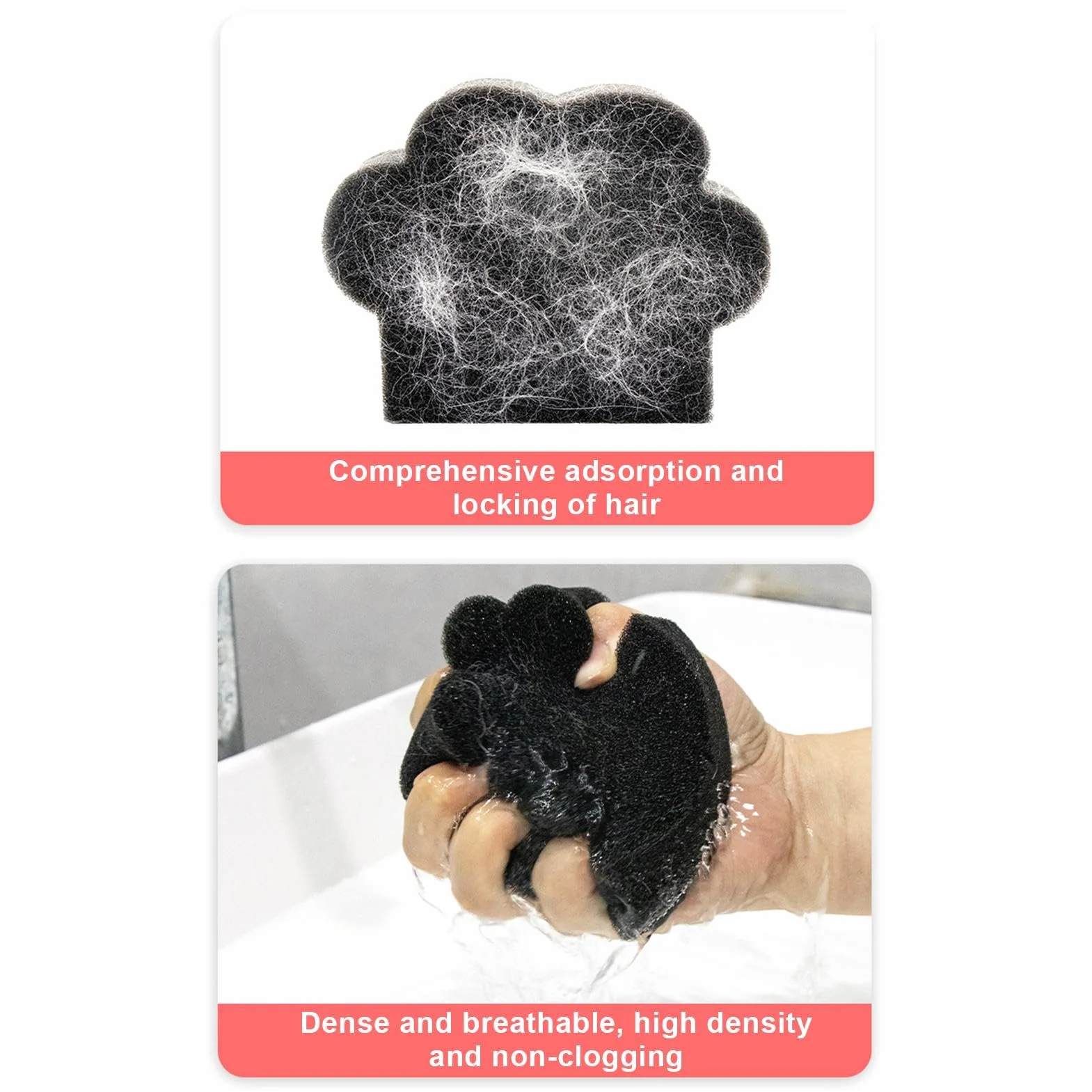 Attrape-poils animaux compagnie réutilisable anti-emmêlement vêtements balle nettoyage machine laver éponge