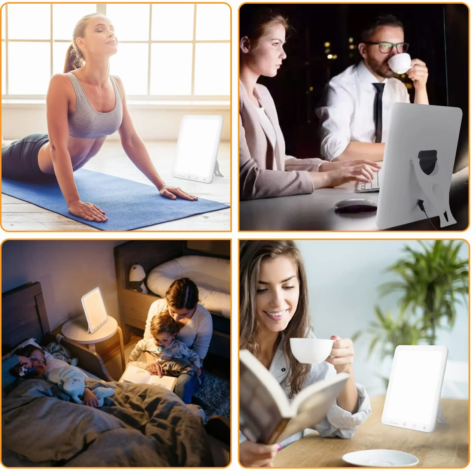 Lampe de Luminothérapie 10000 Lux, Lumière de Simulation du Jour, Support Réglable 180°, 6 Minuteurs, 5 Luminosités, 3 Températures, Spectre Complet sans UV