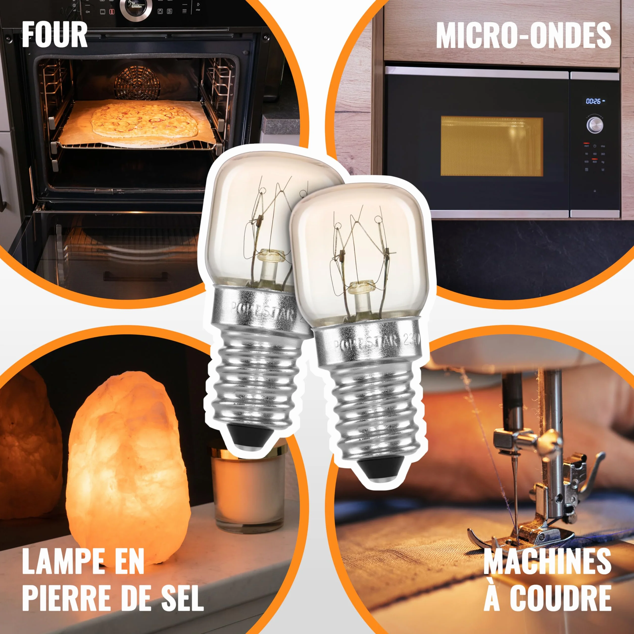 Ampoule de Four E14 15W 300°C Lot de 2 POPPSTAR