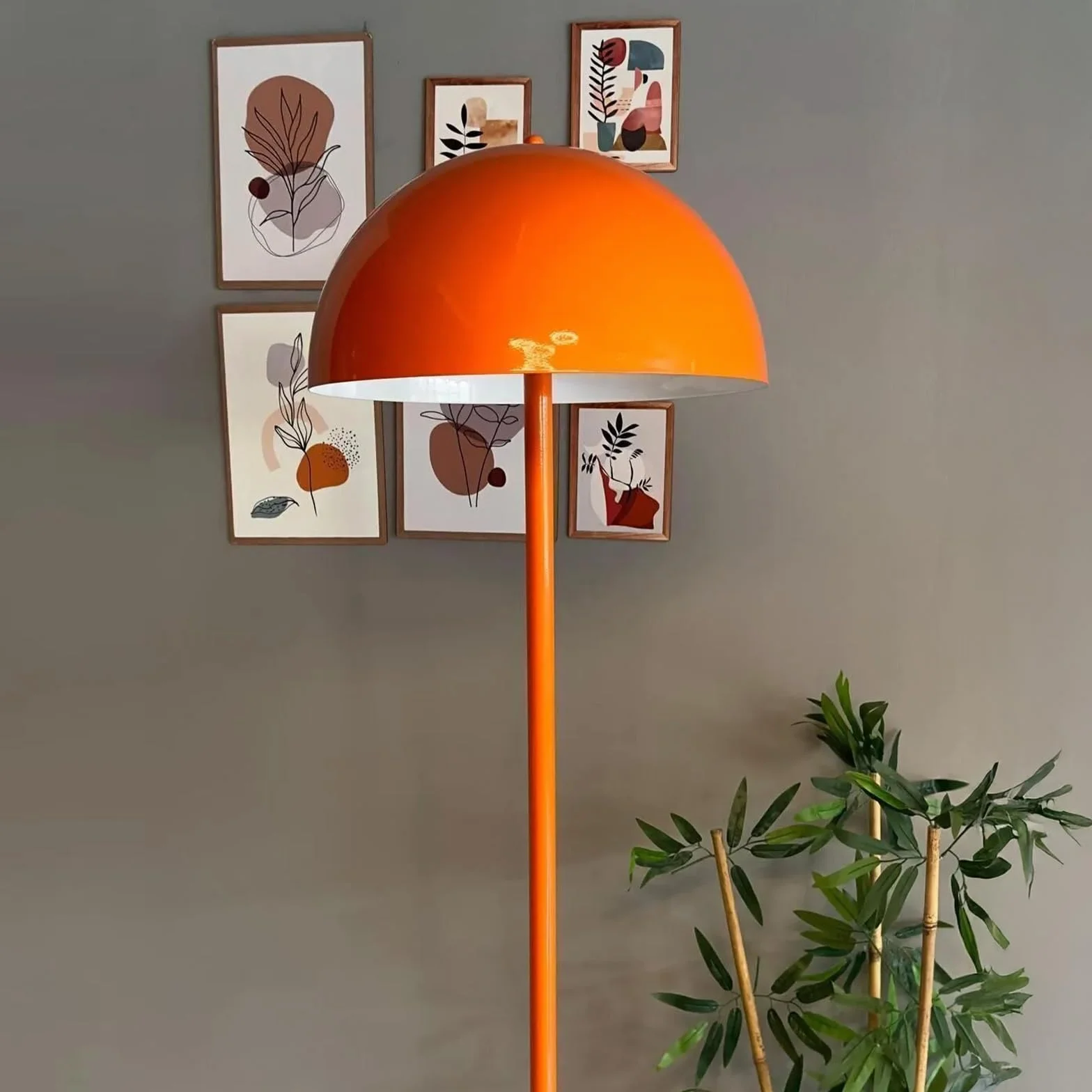 Gorkiede Lampadaire Métal 40 cm Orange avec Douille E27 Salon Moderne