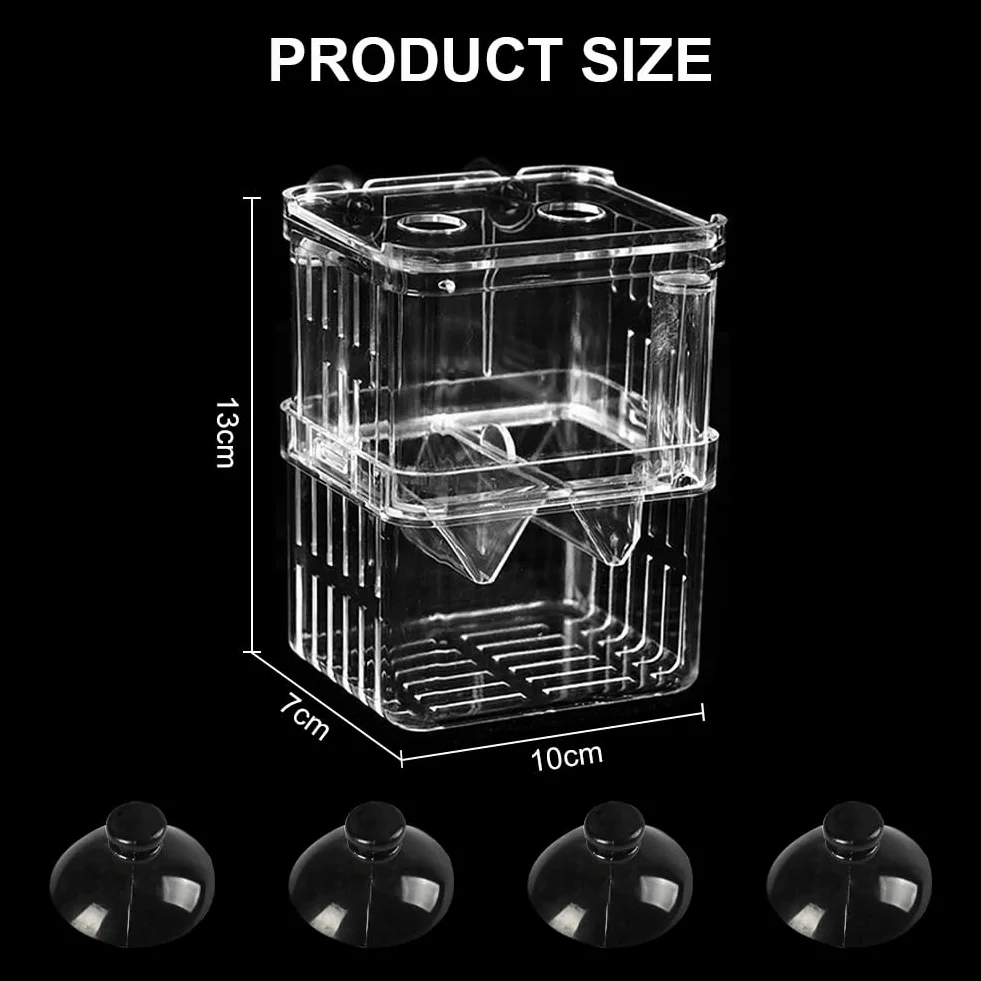 Boîte d'élevage aquarium crevettes ventouses 100 x 70 x 130 mm