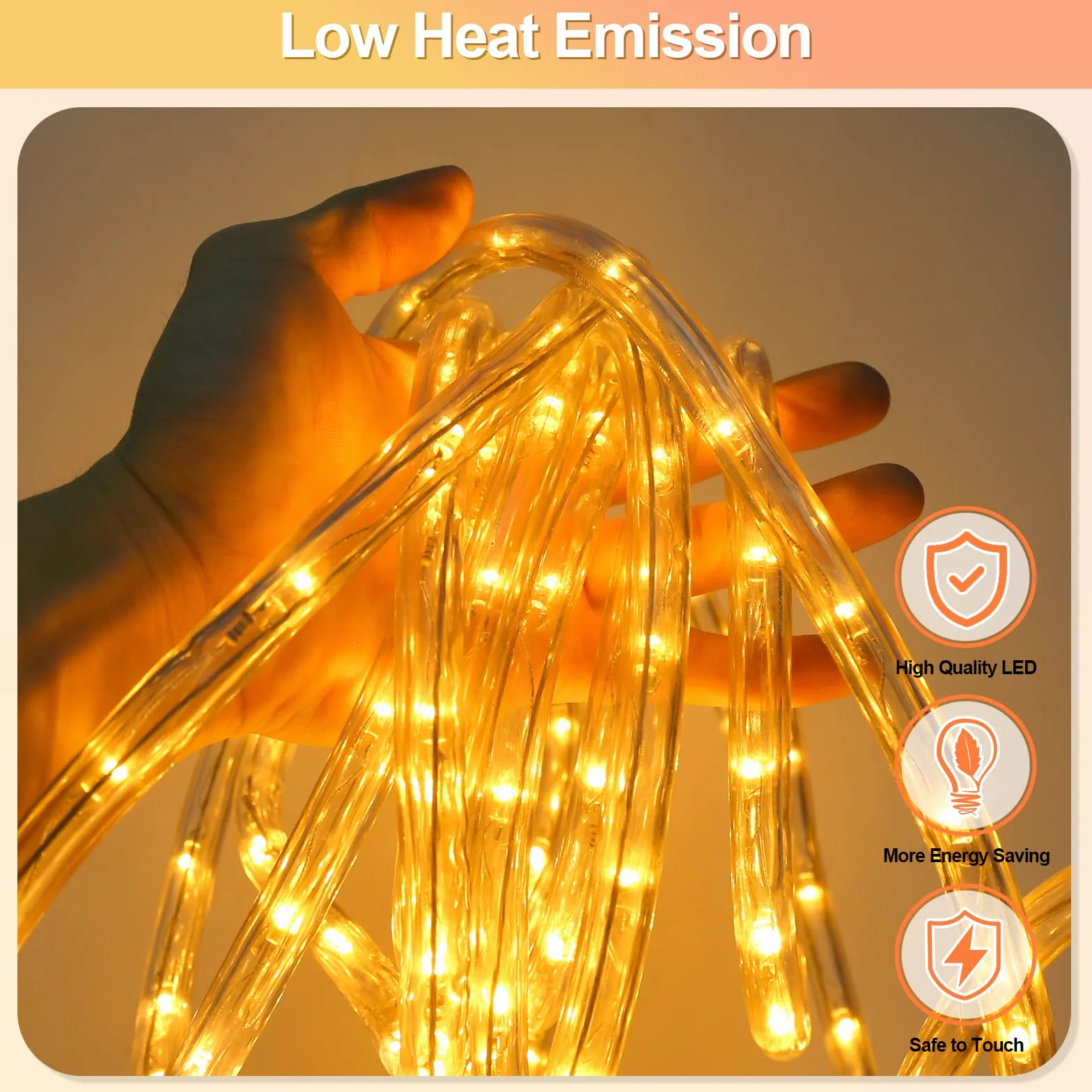 Sonnewelt Tube Lumineux Extérieur 30M 720LED 8 Modes Guirlande Lumineuse IP44 Blanc Chaud