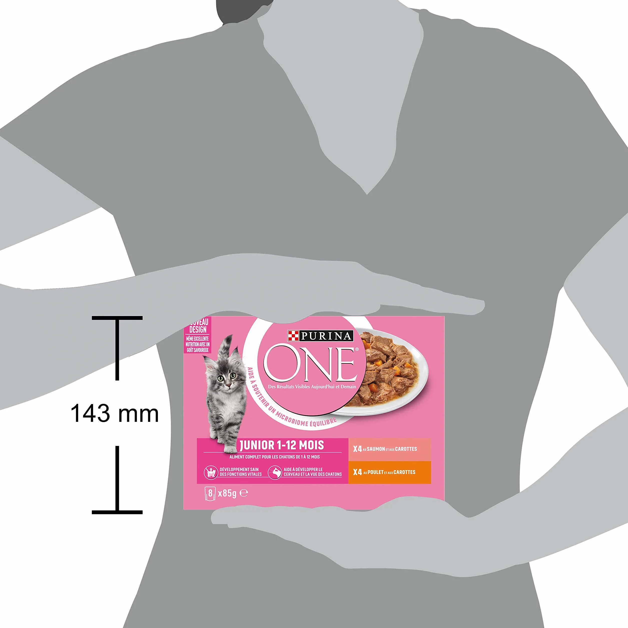 PURINA ONE Chat Kitten Effilés Sauce Saumon Poulet 8x85g