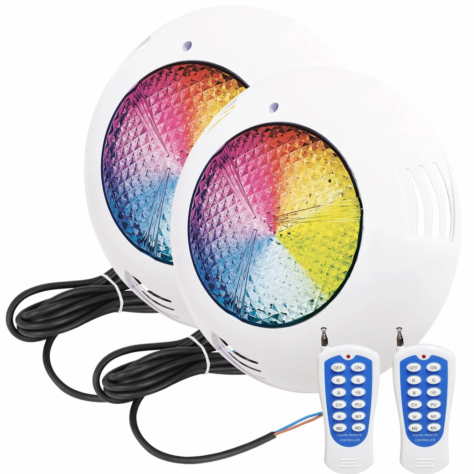 ATOMANT Lot de 2 Lumières de Piscine LED 45W RGB 12V AC IP68 Submersible