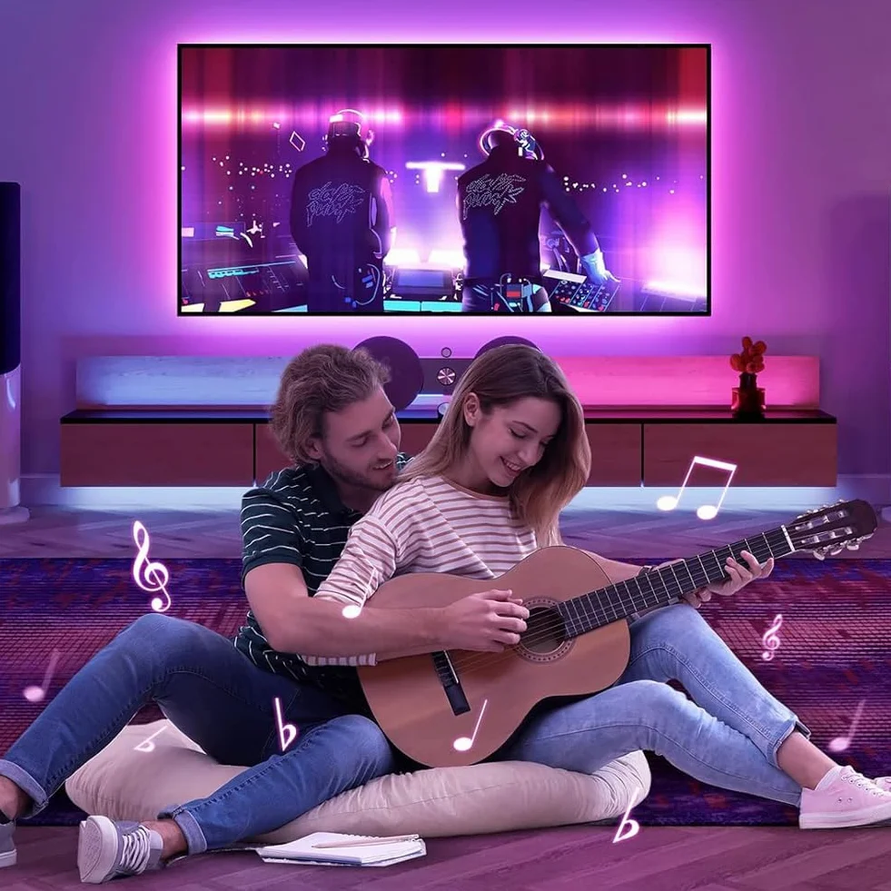Ruban LED 7M avec Télécommande APP, Synchronisation Musique, Minuterie, Décoration Mariage Chambre Fête