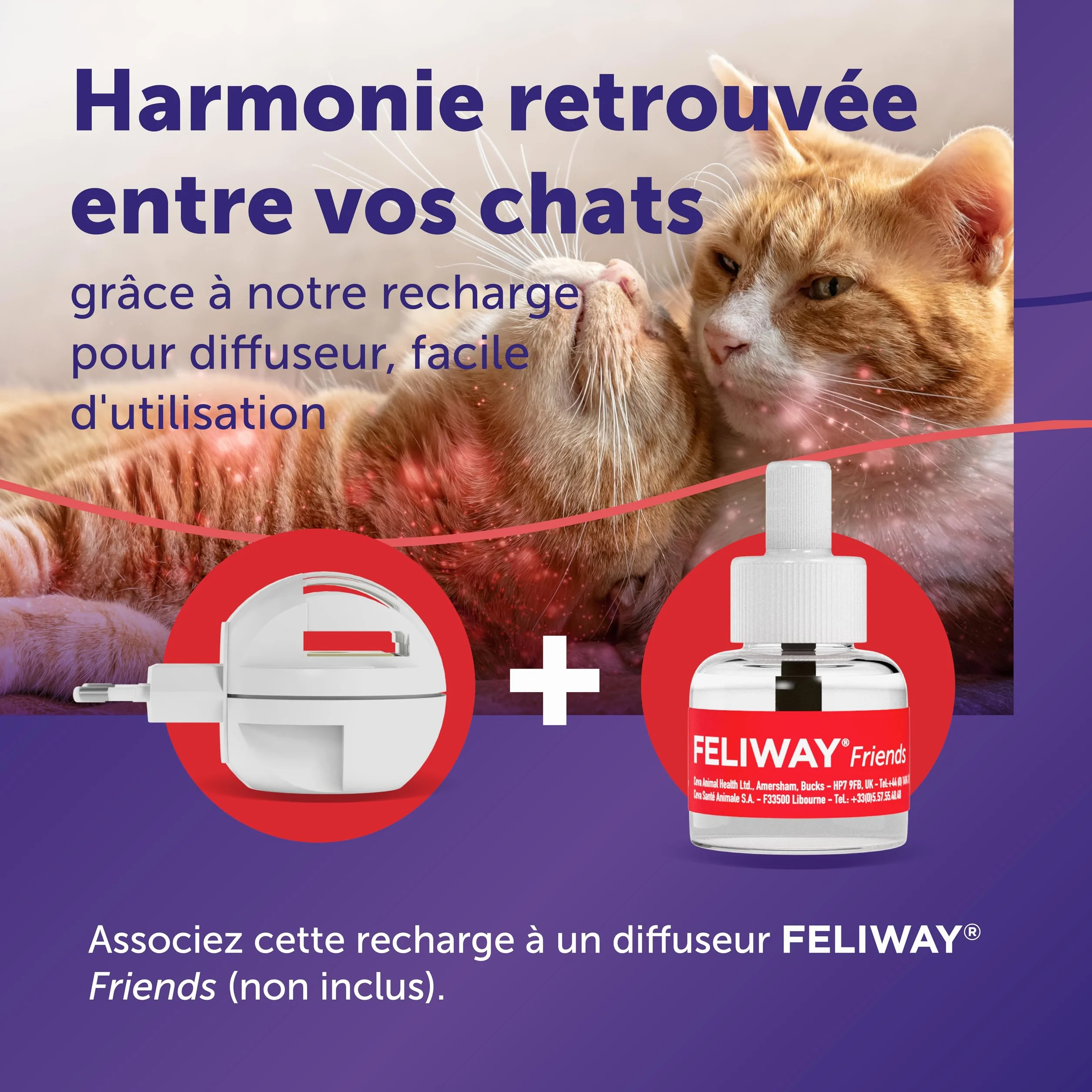 FELIWAY Friends 30 Jours Recharge Diffuseur Phéromones Apaisantes Chats 48 ml