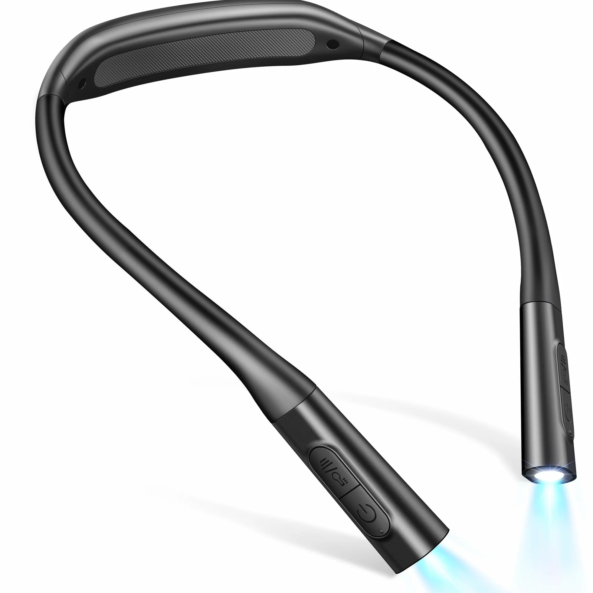 Glocusent Lampe de Lecture Rechargeable 100h Lumière Réglable 5 Niveaux Couleurs Noir