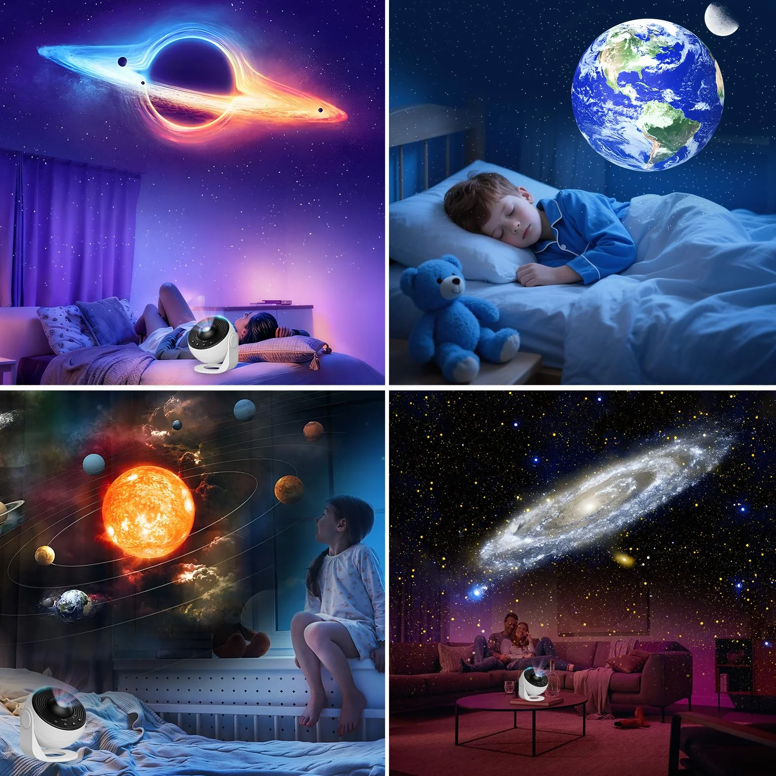 Projecteur Ciel Étoilé Planétarium Galaxie 13 Disques Film Rotation 360° Minuterie Veilleuse Enfant Adulte