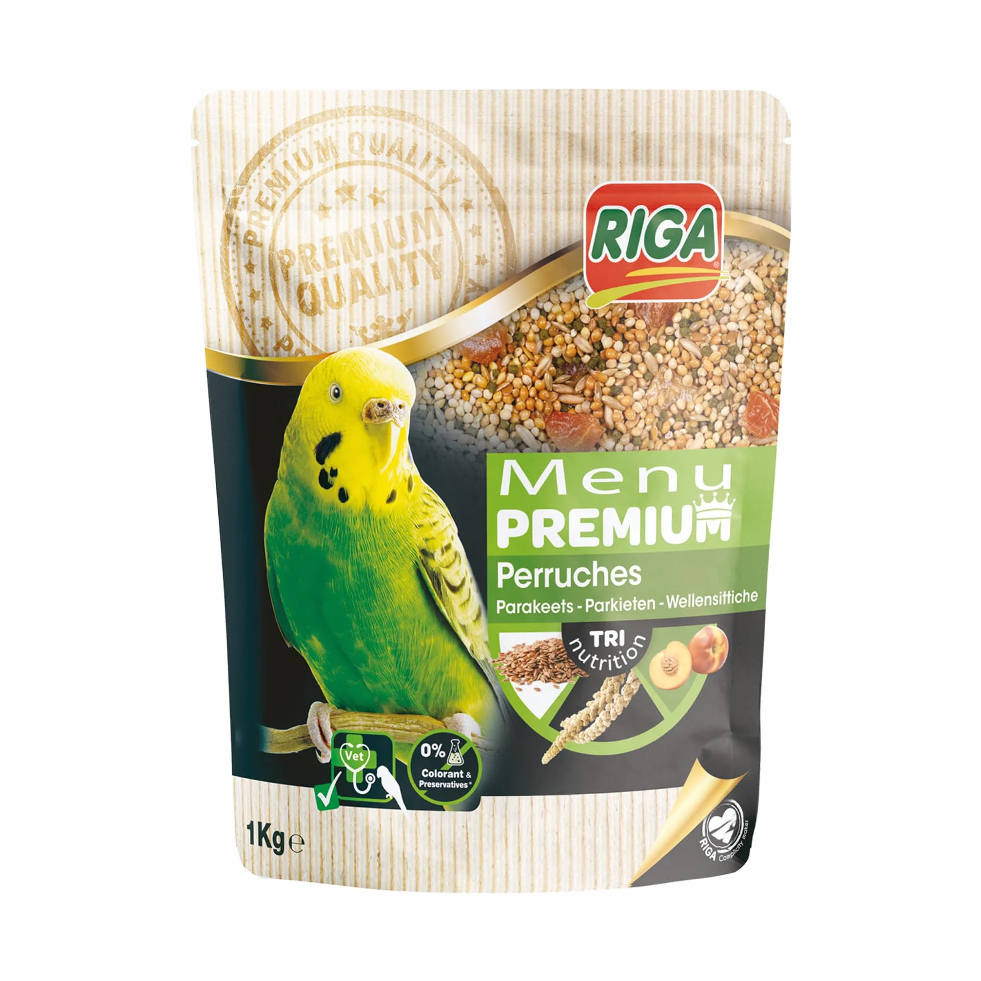 Menu Premium pour Perruches Mélange de Graines Céréales et Fruits 1 kg