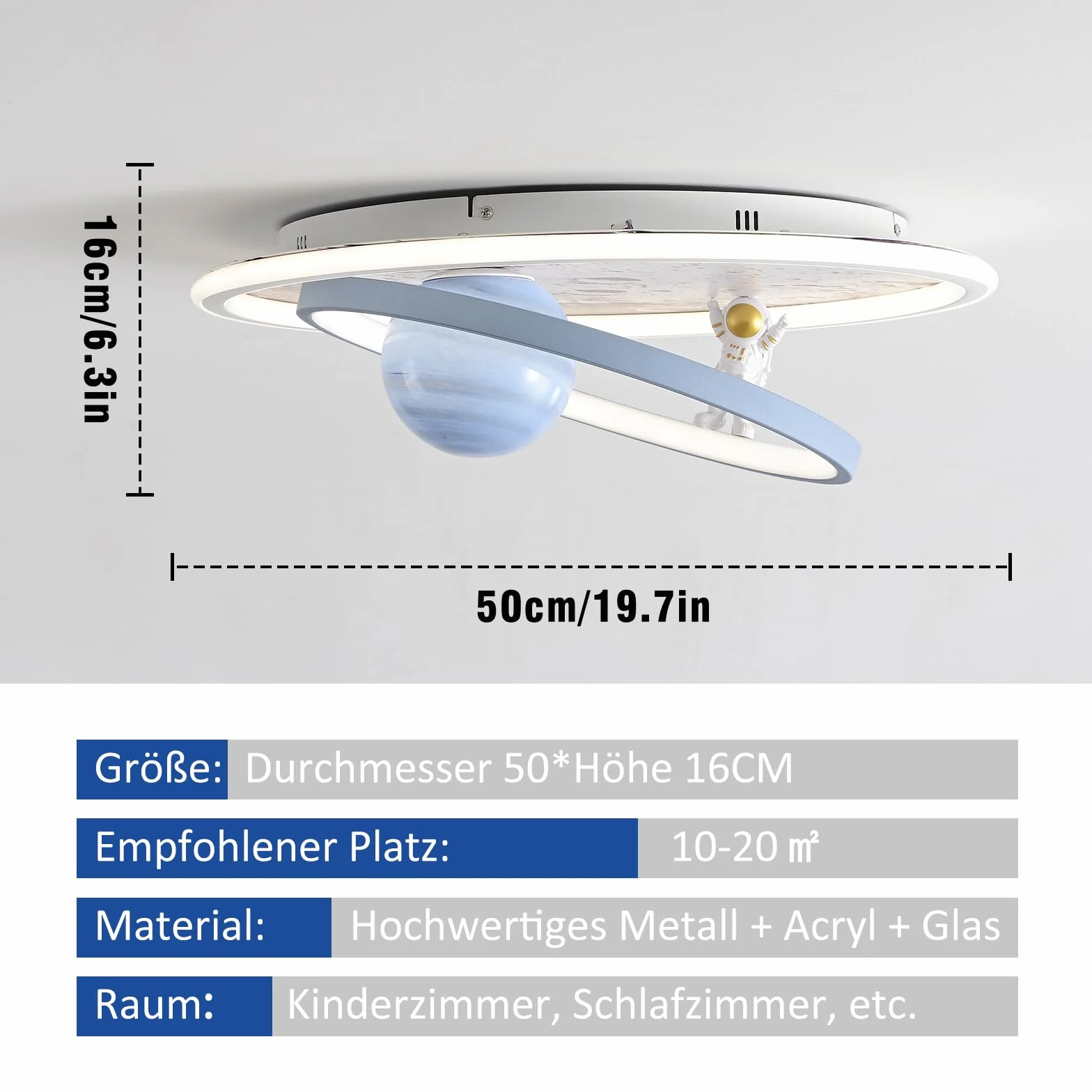 Plafonnier LED Enfant Astronaute Dimmable Lampe Chambre Créatif