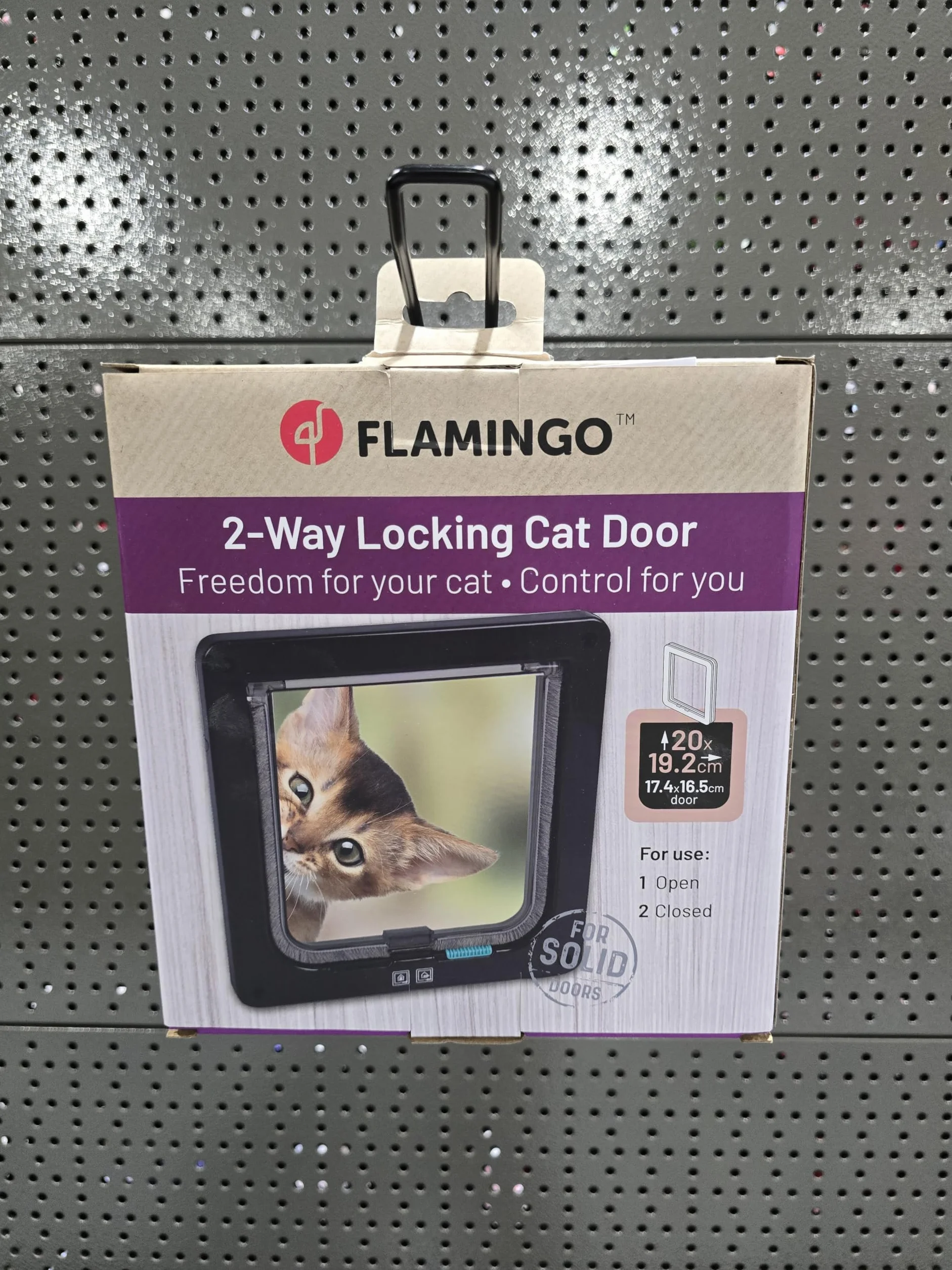 Flamingo Chatière Fanni 2 Réglages Noire Silencieuse avec Fermeture Magnétique