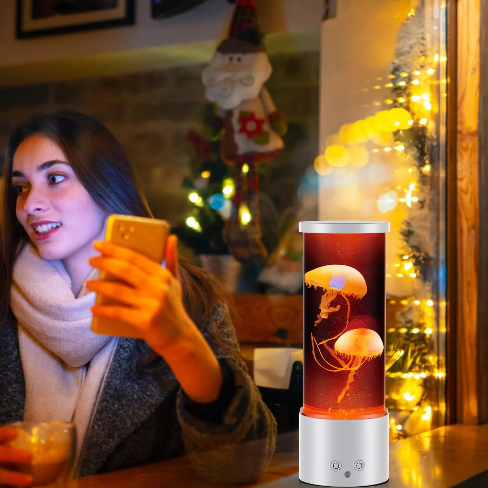 Lampe Méduse RVB 17 Couleurs 4 Modes avec Télécommande pour Aquarium Décoration Salon Bureau